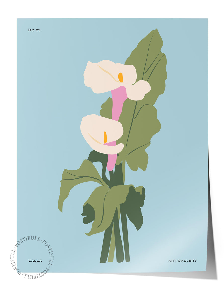 Calla Tropikal İllustrasyon Çerçevesiz Poster