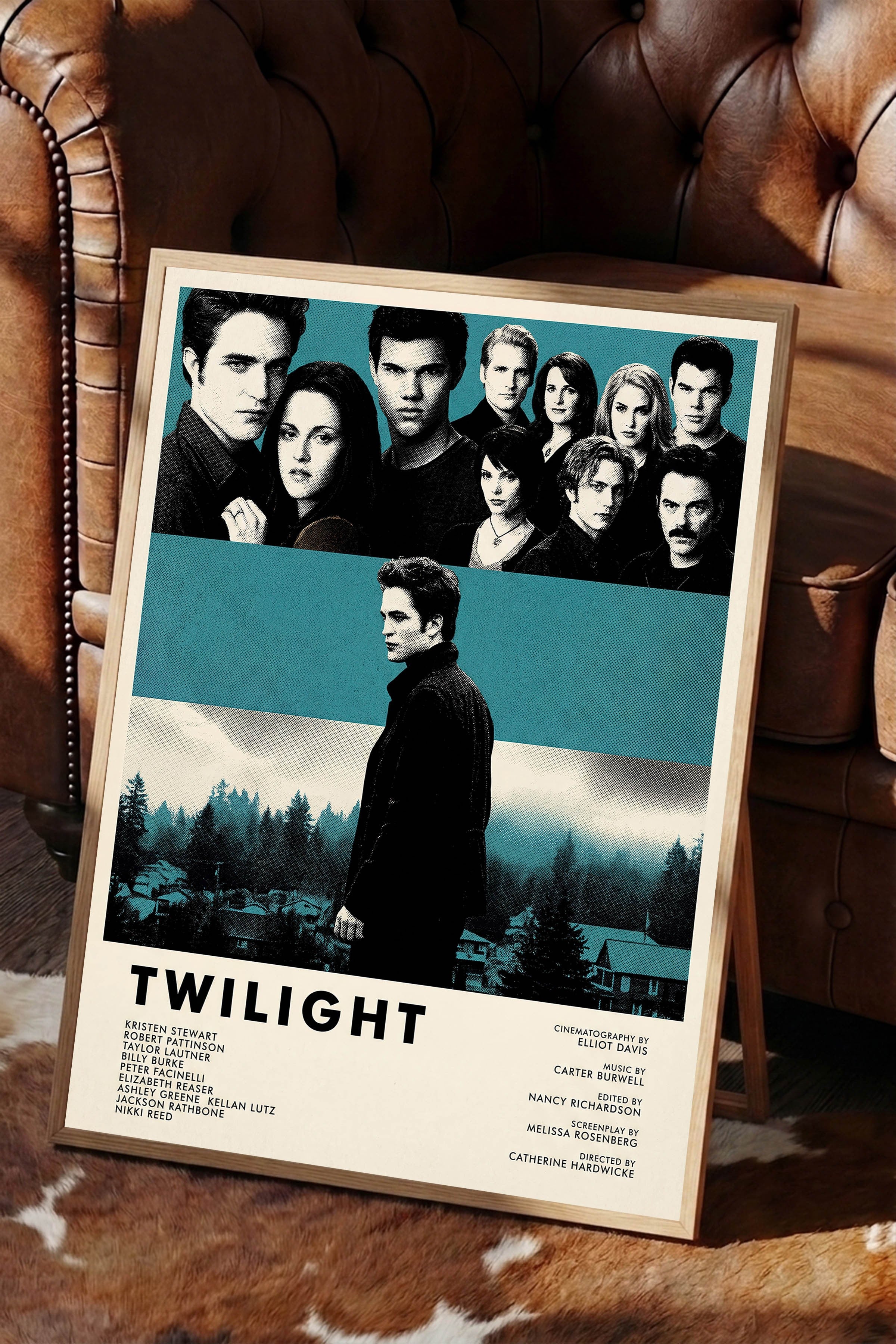 Twilight Ahşap Çerçeveli Poster, Sinema ve Dizi Tablo, Film Dizi Afişleri NO:112816