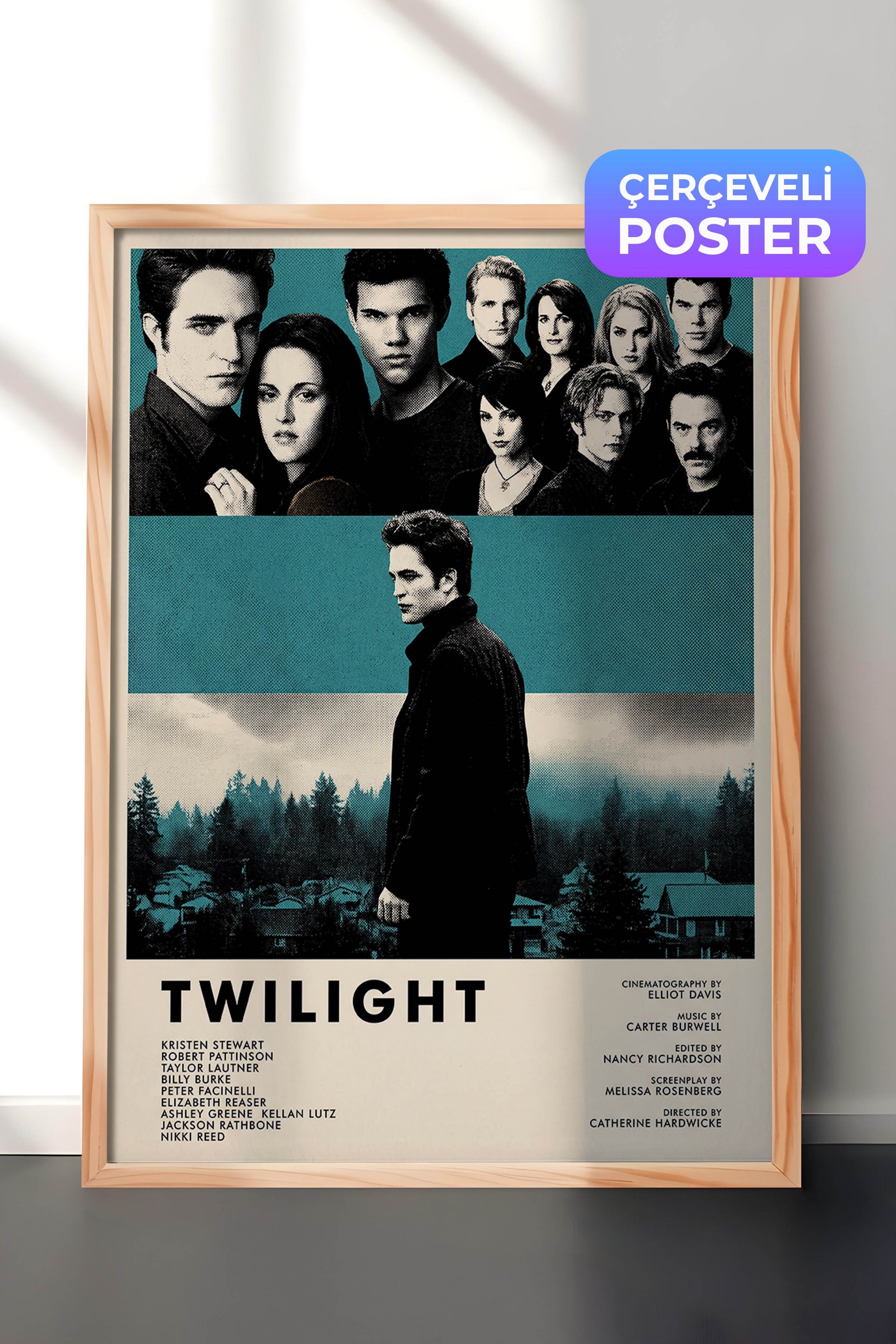 Twilight Ahşap Çerçeveli Poster, Sinema ve Dizi Tablo, Film Dizi Afişleri NO:112816