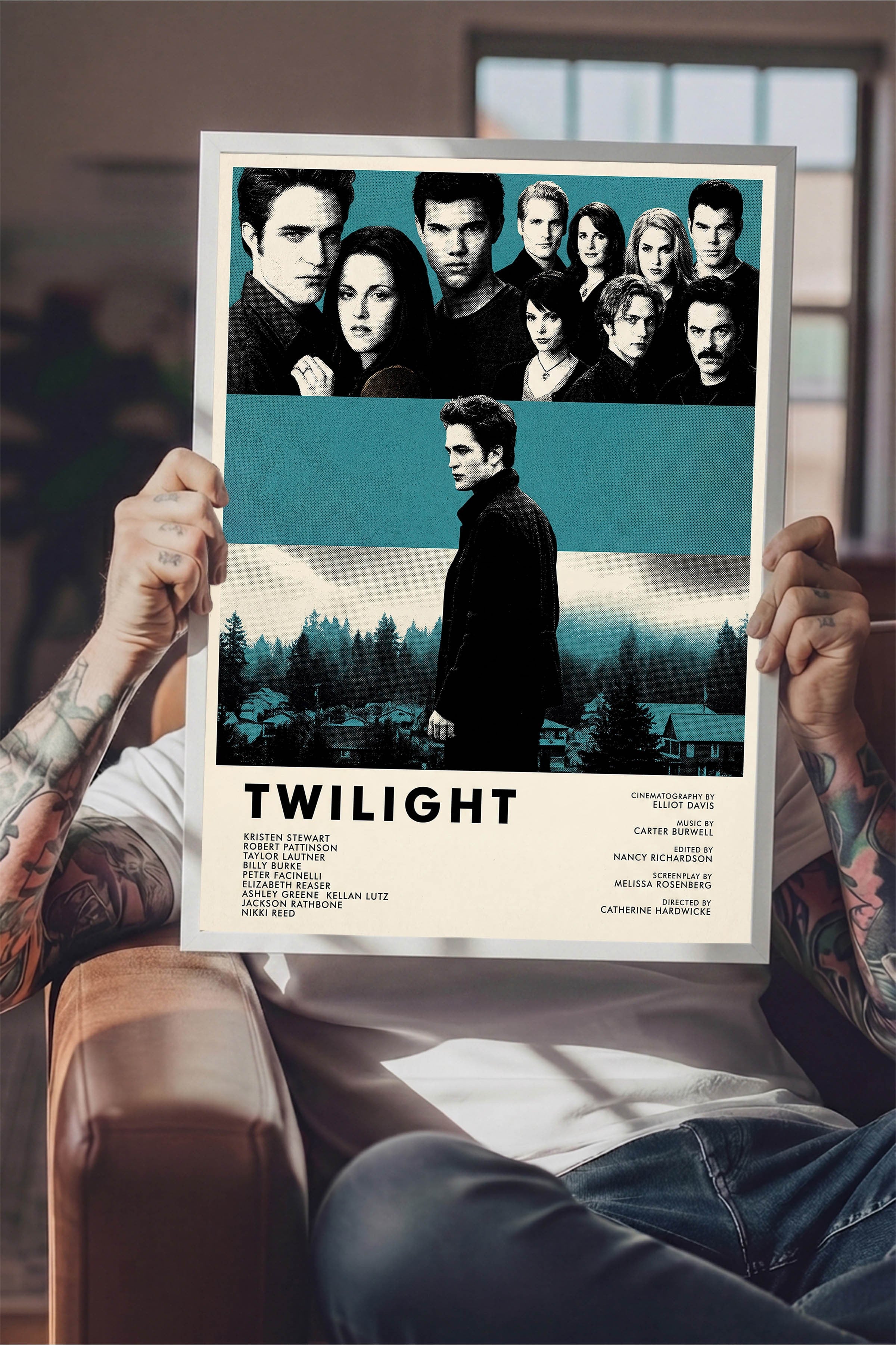Twilight Beyaz Çerçeveli Poster, Sinema ve Dizi Tablo, Film Dizi Afişleri NO:112816