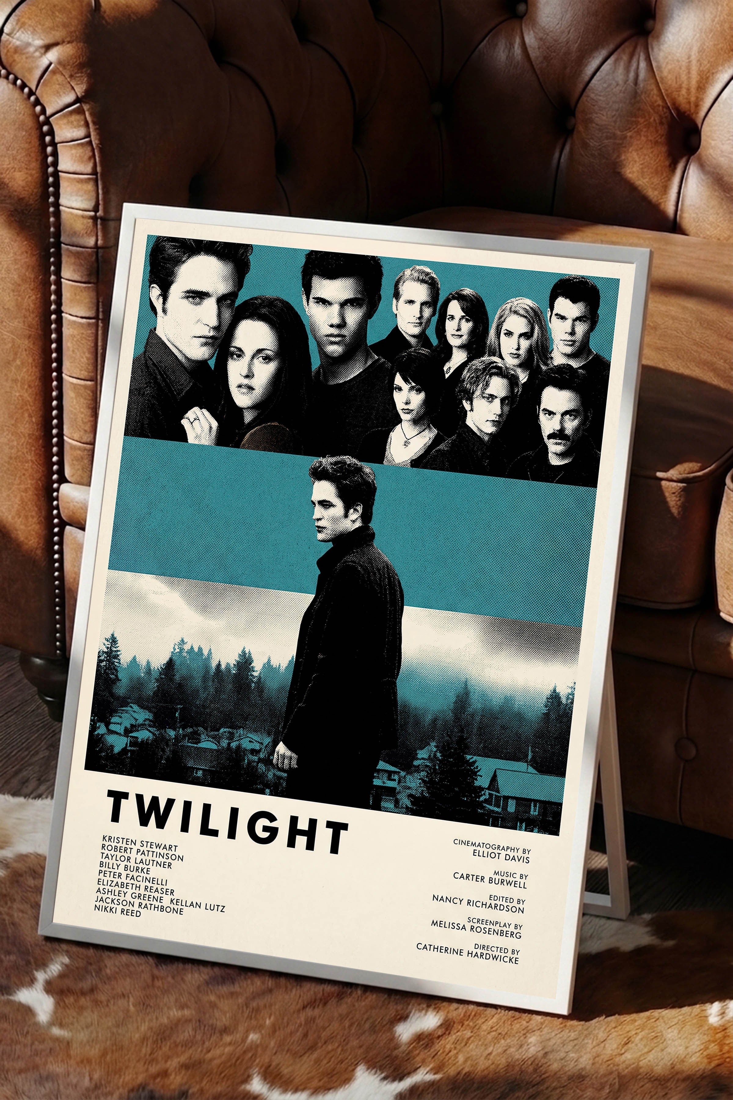 Twilight Beyaz Çerçeveli Poster, Sinema ve Dizi Tablo, Film Dizi Afişleri NO:112816