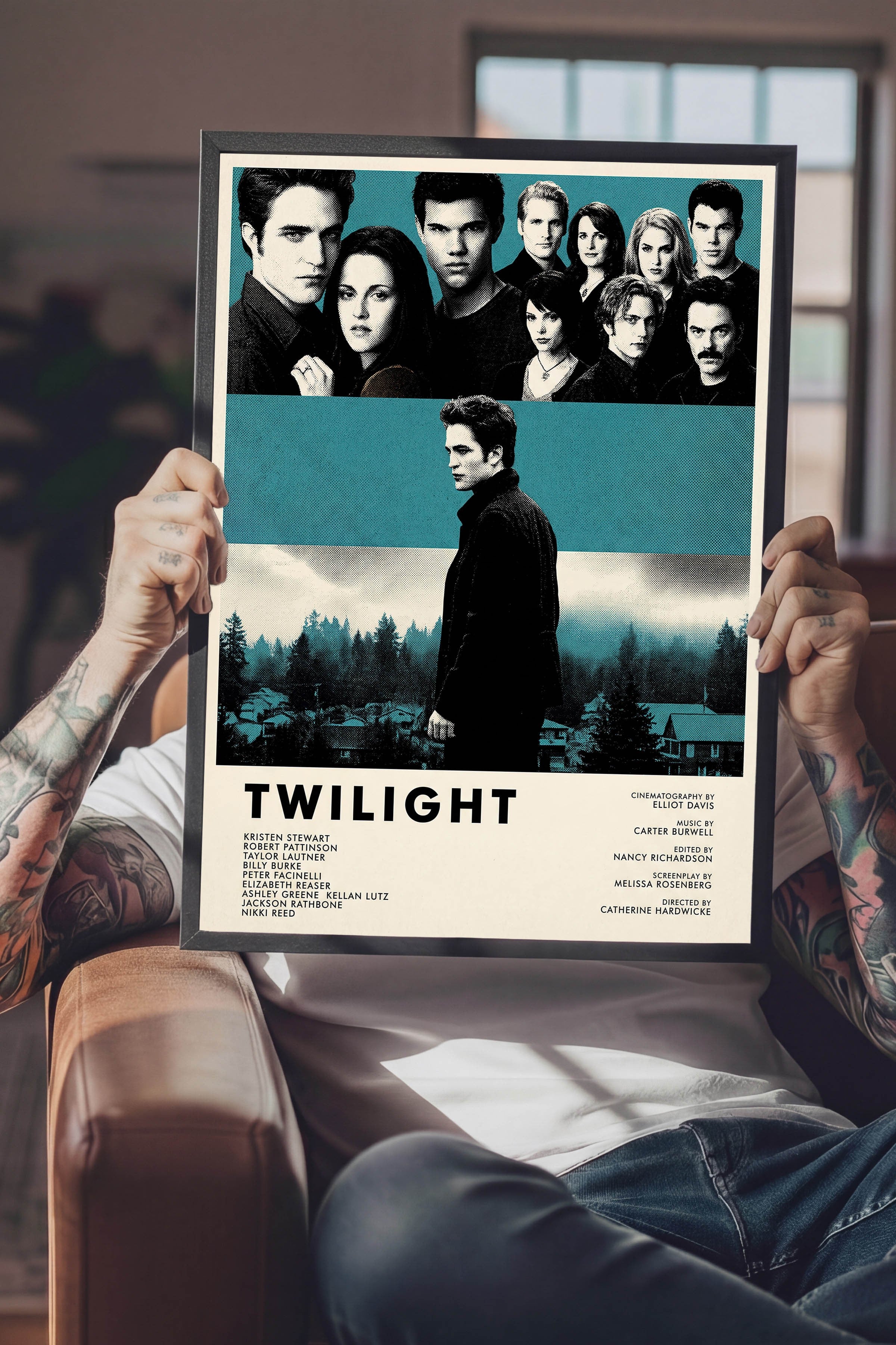 Twilight Siyah Çerçeveli Poster, Sinema ve Dizi Tablo, Film Dizi Afişleri NO:112816