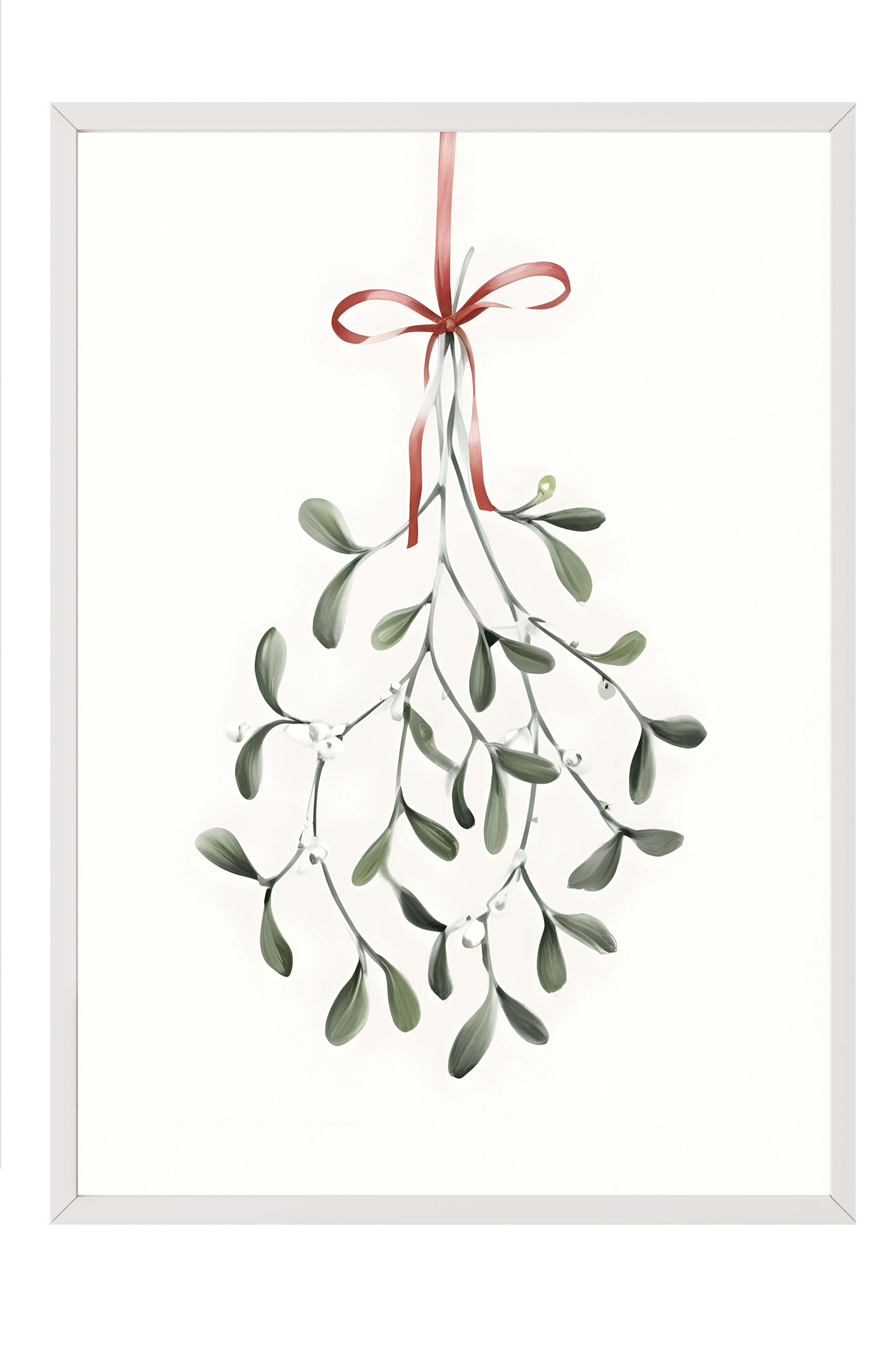 Under the Mistletoe Yılbaşı Tablo, Beyaz Çerçeve ve Poster, Duvar Tablosu Comfort Serisi NO:108477