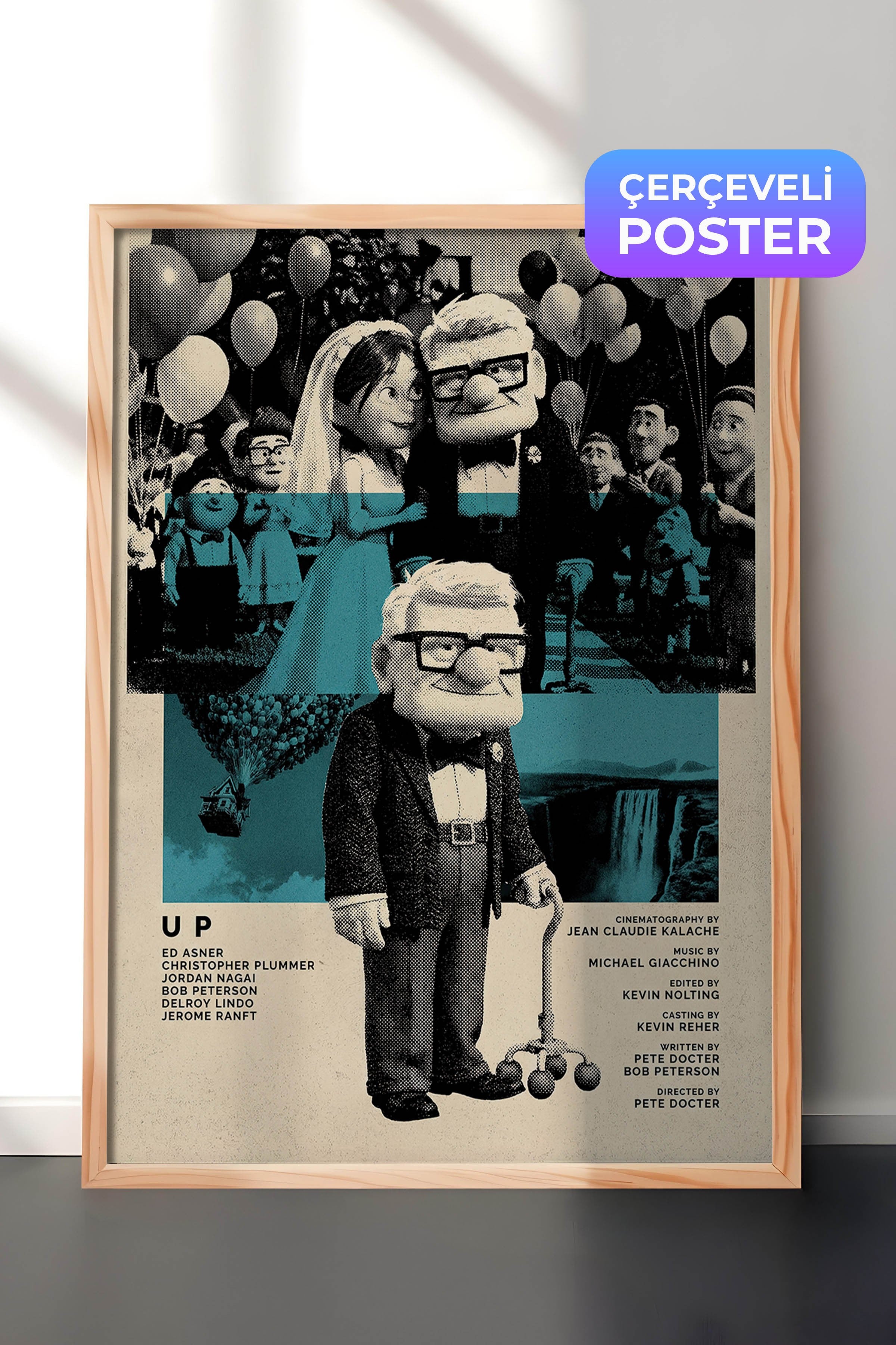 Up Ahşap Çerçeveli Poster, Sinema ve Dizi Tablo, Film Dizi Afişleri NO:112818