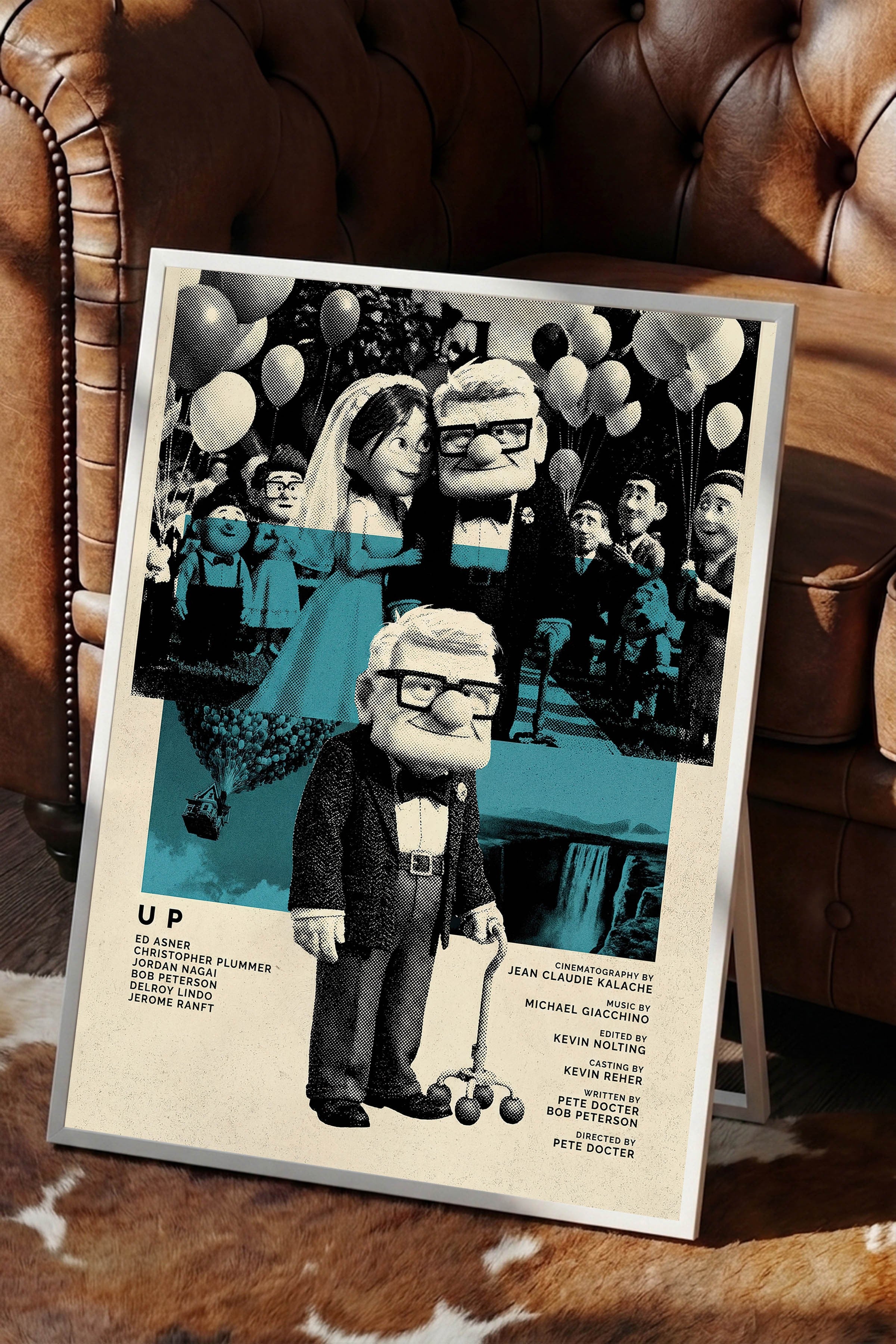 Up Beyaz Çerçeveli Poster, Sinema ve Dizi Tablo, Film Dizi Afişleri NO:112818