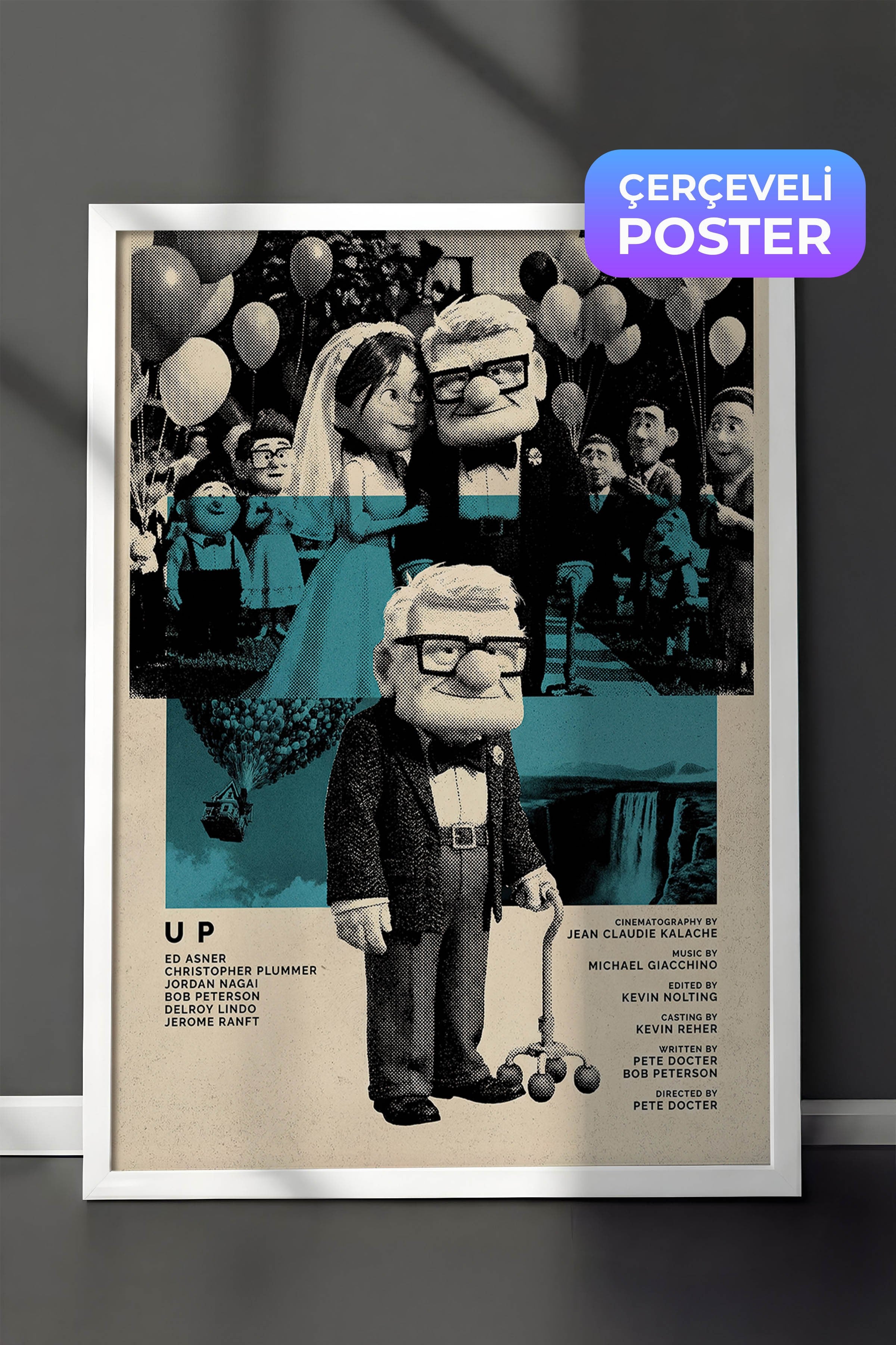 Up Beyaz Çerçeveli Poster, Sinema ve Dizi Tablo, Film Dizi Afişleri NO:112818