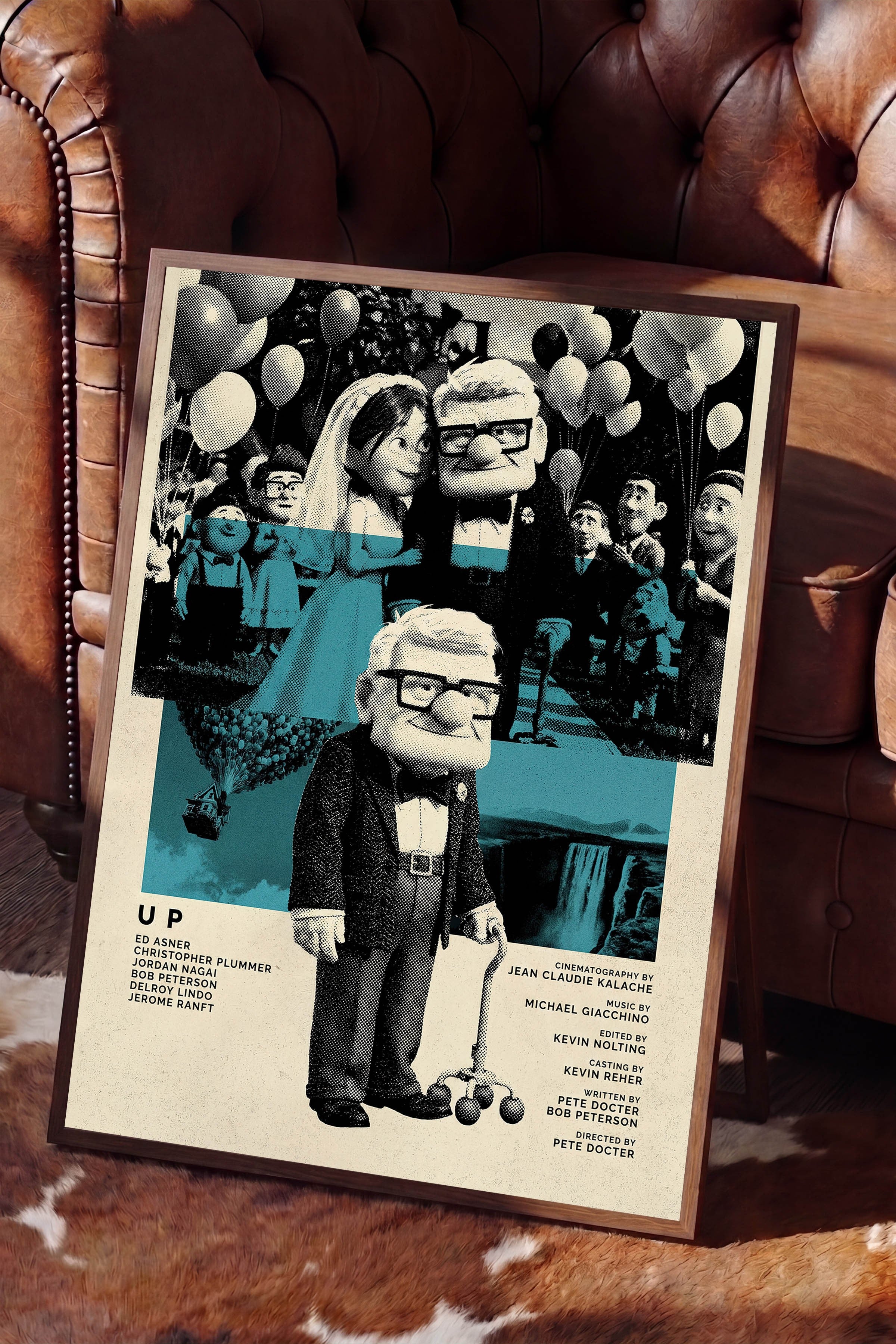 Up Kahverengi Çerçeveli Poster, Sinema ve Dizi Tablo, Film Dizi Afişleri NO:112818