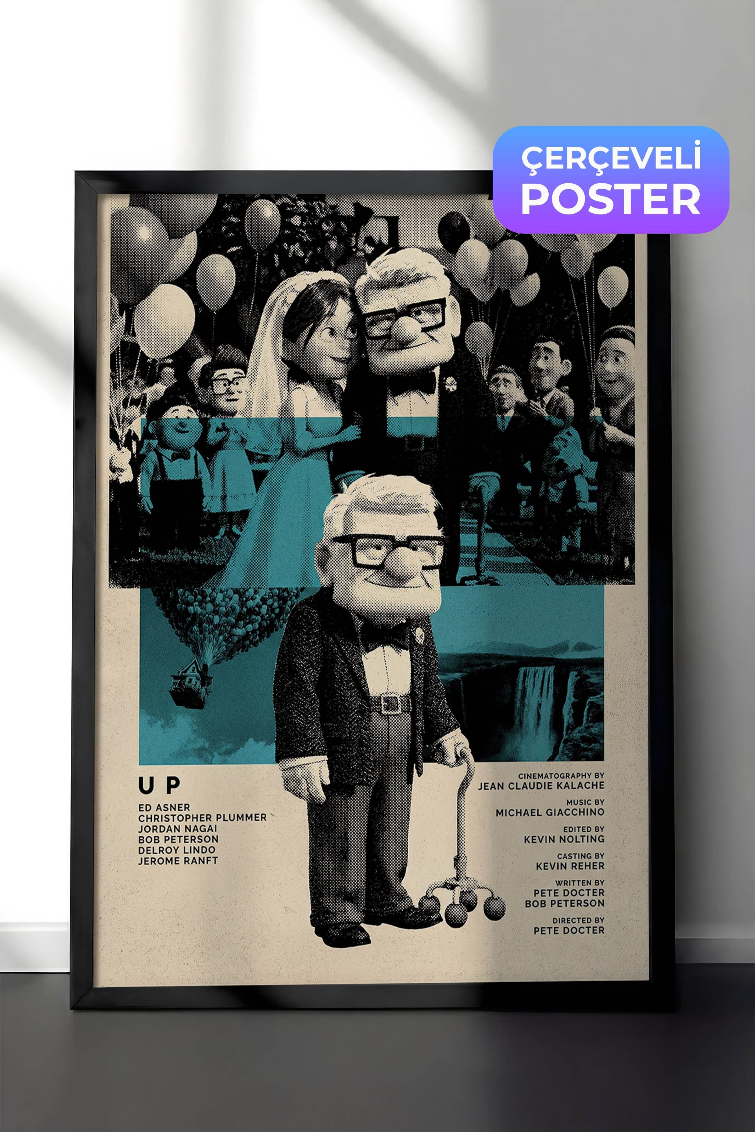 Up Siyah Çerçeveli Poster, Sinema ve Dizi Tablo, Film Dizi Afişleri NO:112818