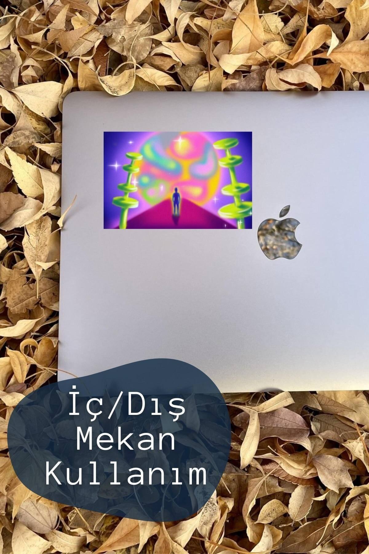 Uzay Temalı Sticker Seti - 3 Adet Etiket Seti- Telefon, Tablet, Defter Laptop Uyumlu Etiket