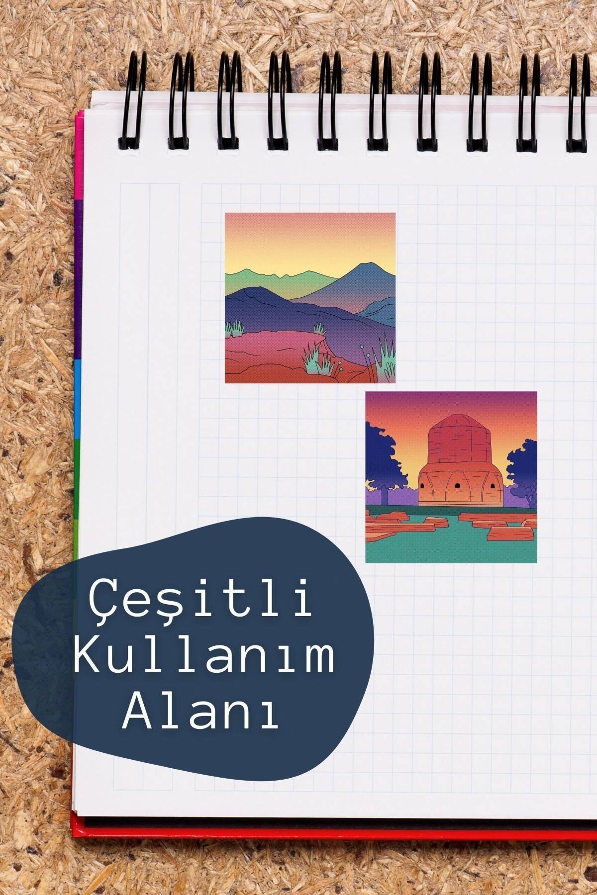 Uzay Temalı Sticker Seti - 3 Adet Etiket Seti- Telefon, Tablet, Defter Laptop Uyumlu Etiket