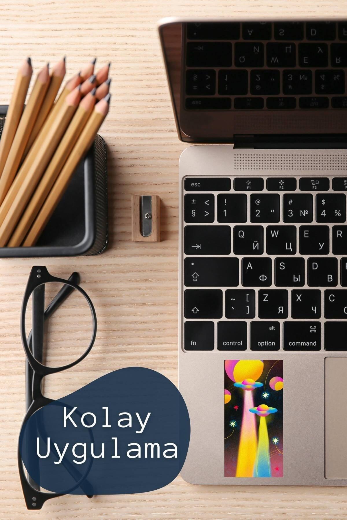Uzay Temalı Sticker Seti - 6 Adet Etiket Seti- Telefon, Tablet, Defter Laptop Uyumlu Etiket