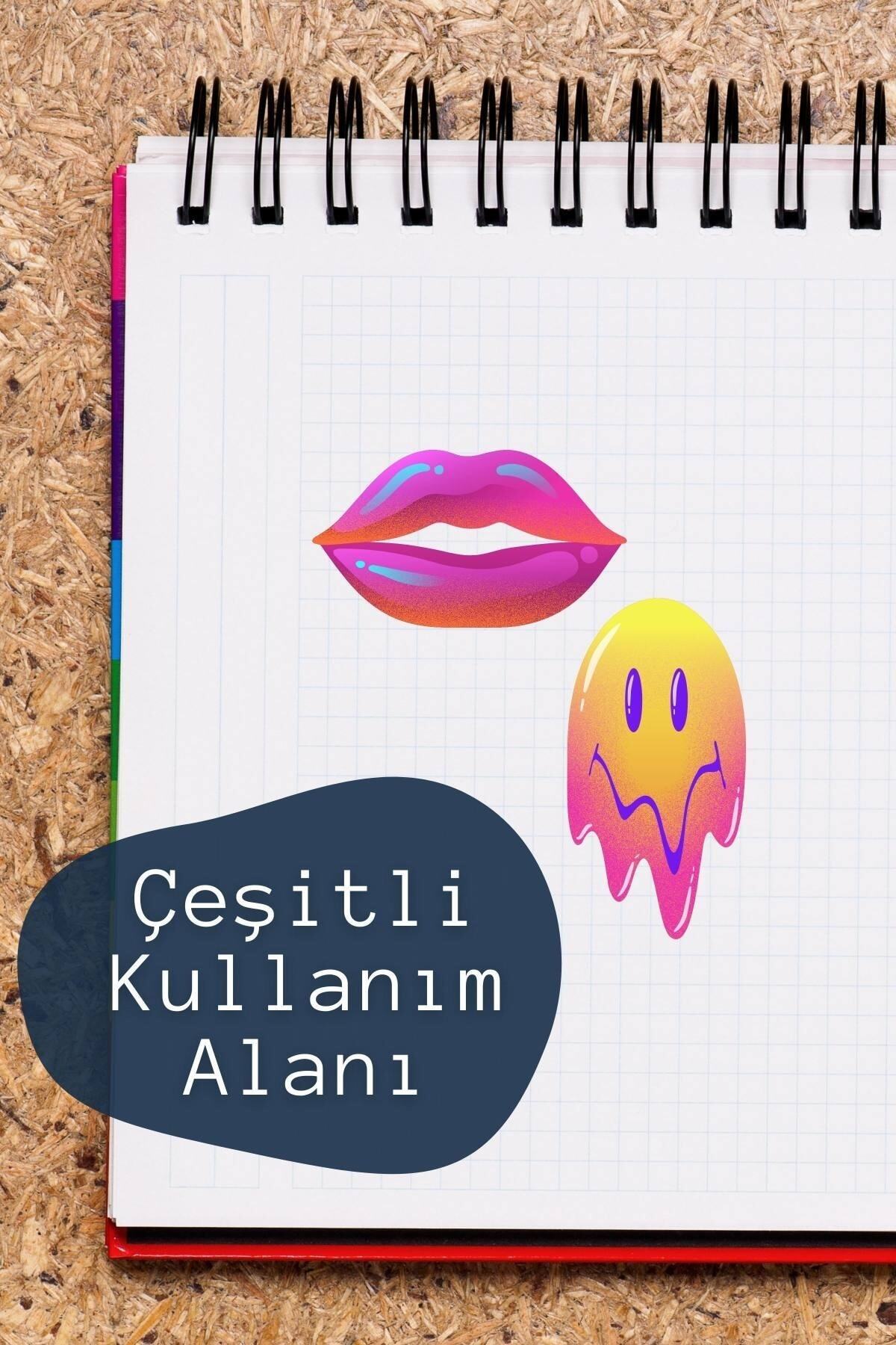 Uzay Temalı Sticker Seti - 6 Adet Etiket Seti- Telefon, Tablet, Defter Laptop Uyumlu Etiket