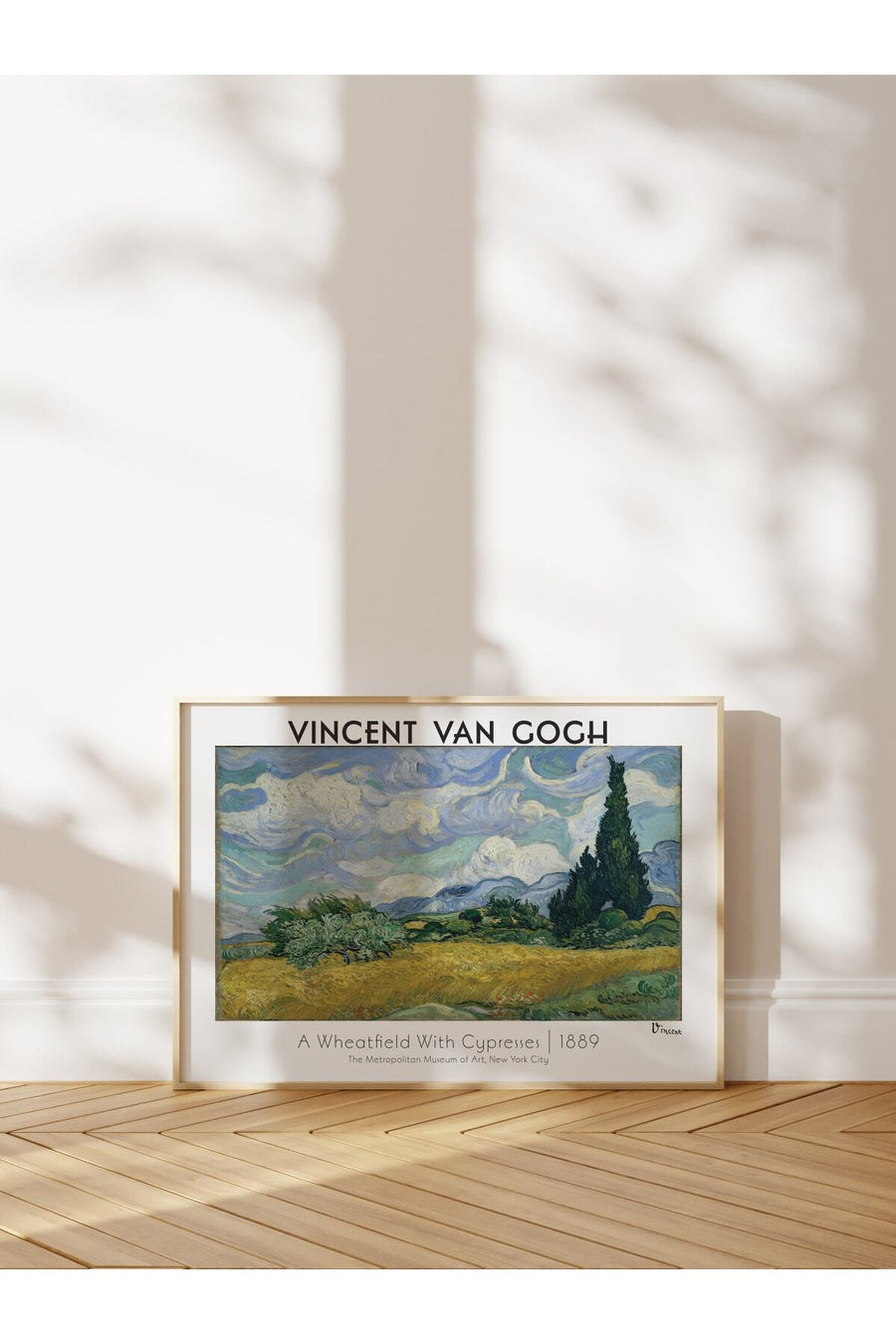 Buğday Tarlası ve Selviler Modern Sanat Çerçevesiz Poster