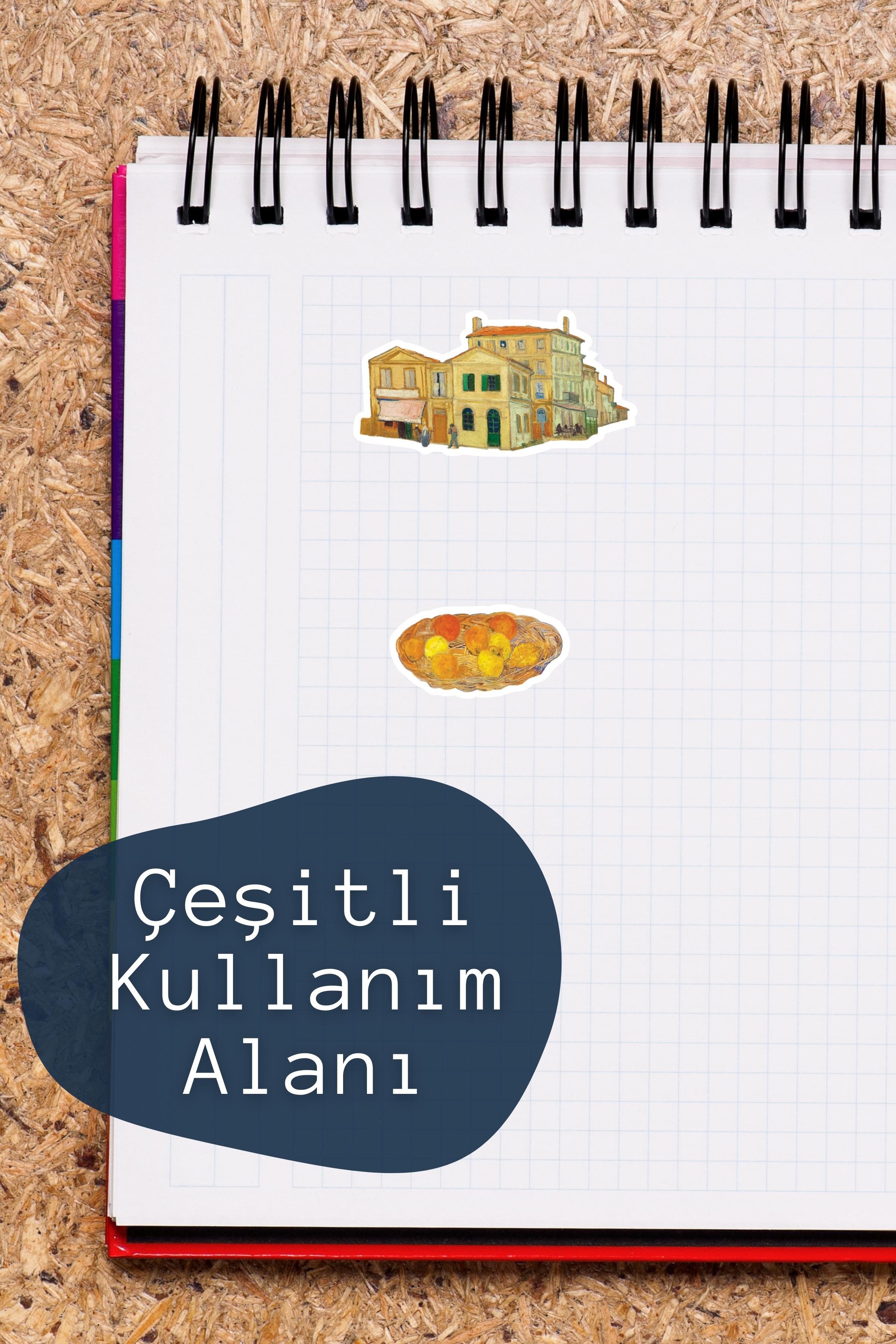 Van Gogh Etiket Seti, Büyük Boy, 12 Adet Su Geçirmez, Vintage Sticker, Laptop, Telefon, Valiz Uyumlu