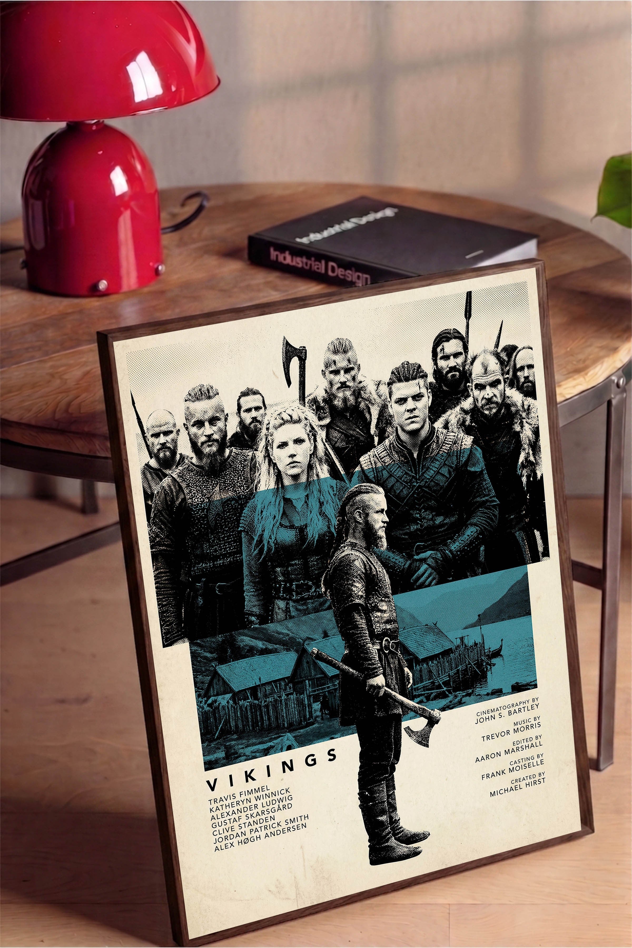 Vikings Kahverengi Çerçeveli Poster, Sinema ve Dizi Tablo, Film Dizi Afişleri NO:112787