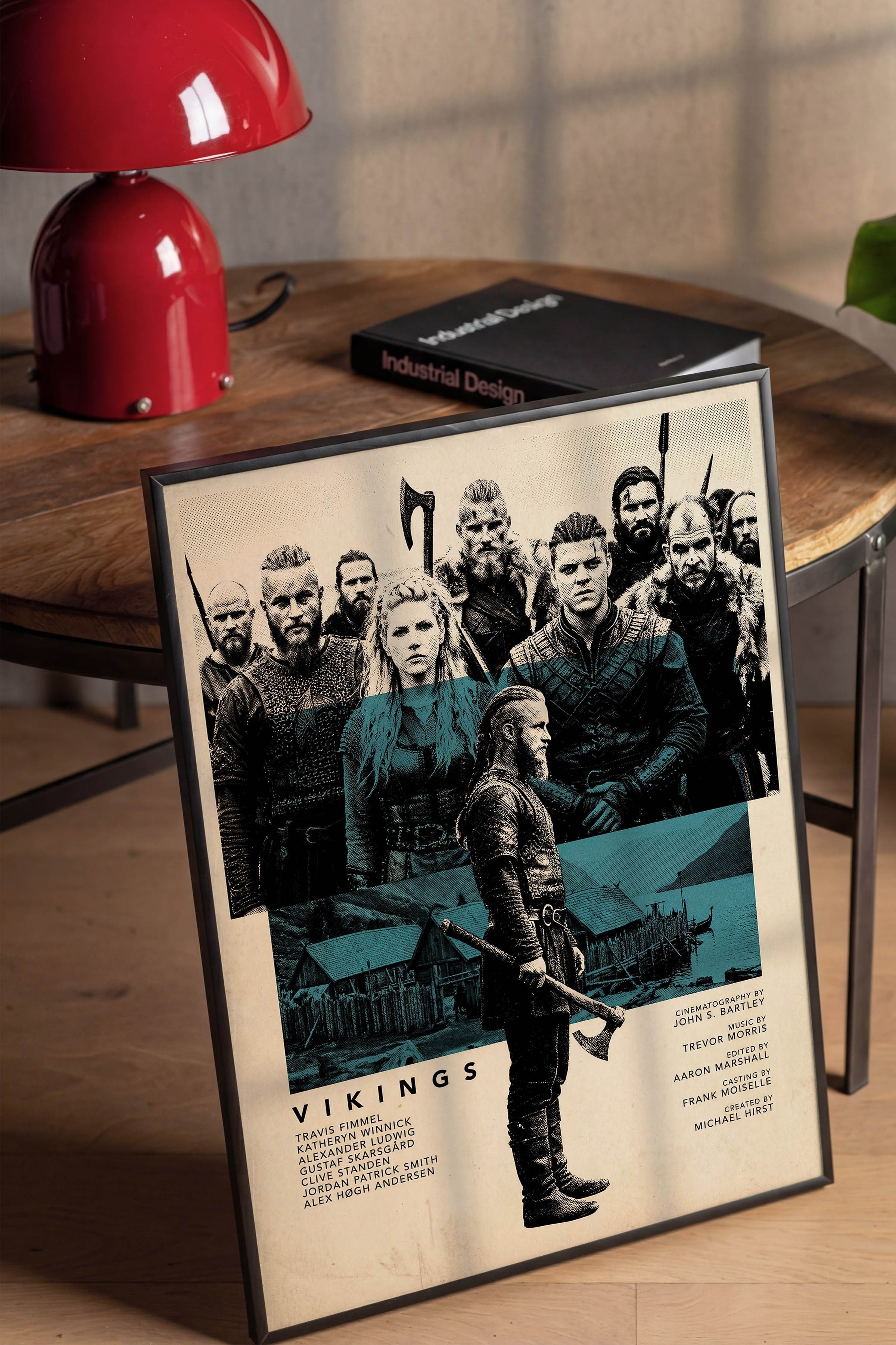 Vikings Siyah Çerçeveli Poster, Sinema ve Dizi Tablo, Film Dizi Afişleri NO:112787