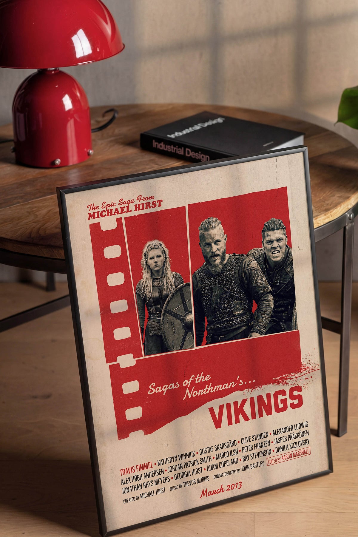 Vikings Siyah Çerçeveli Poster, Sinema ve Dizi Tablo, Film Dizi Afişleri NO:112862