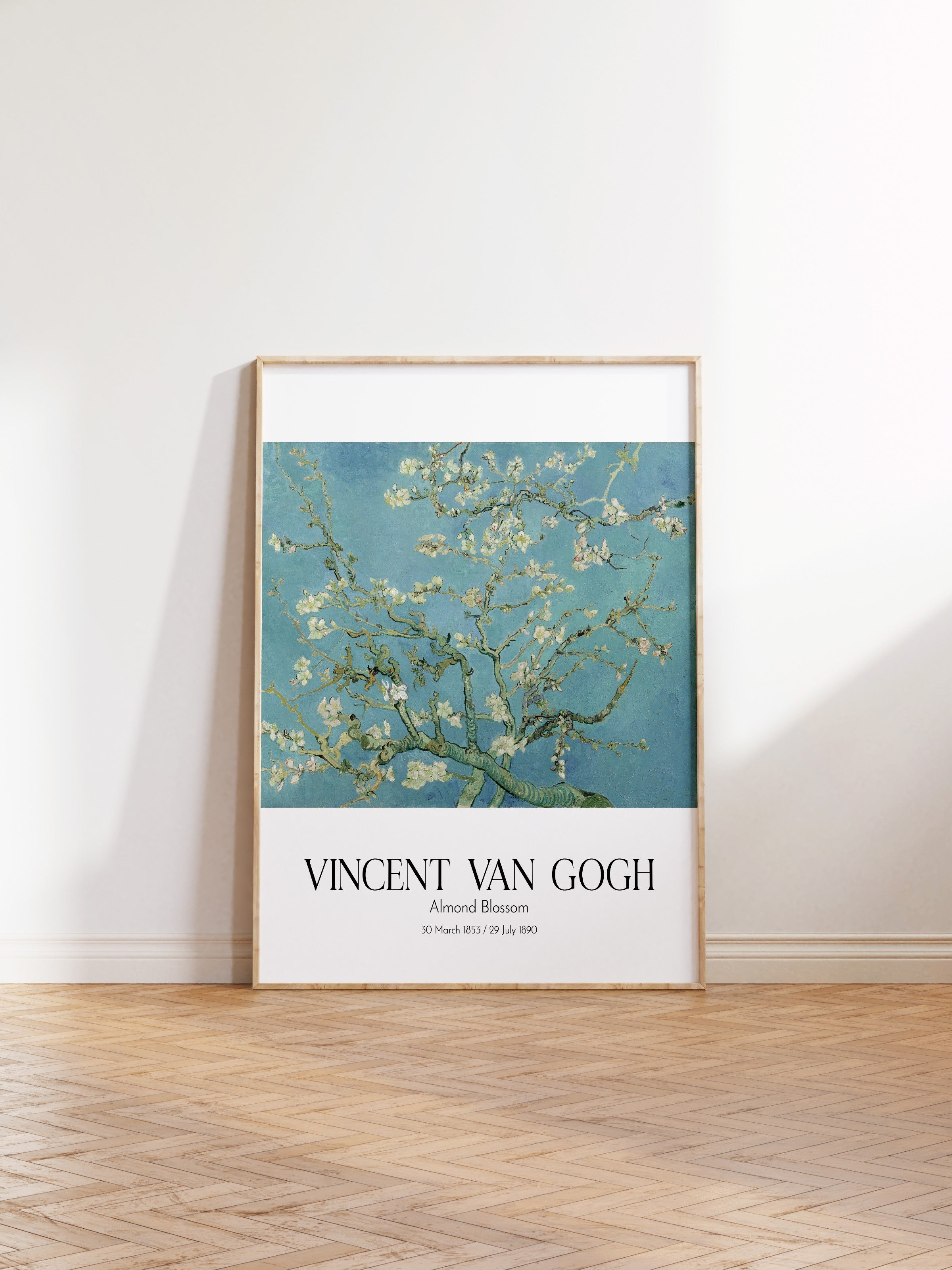 Vincent Van Gogh - Almond Blossom, Ahşap Çerçeveli Tablo, Sanat Serisi NO:110593