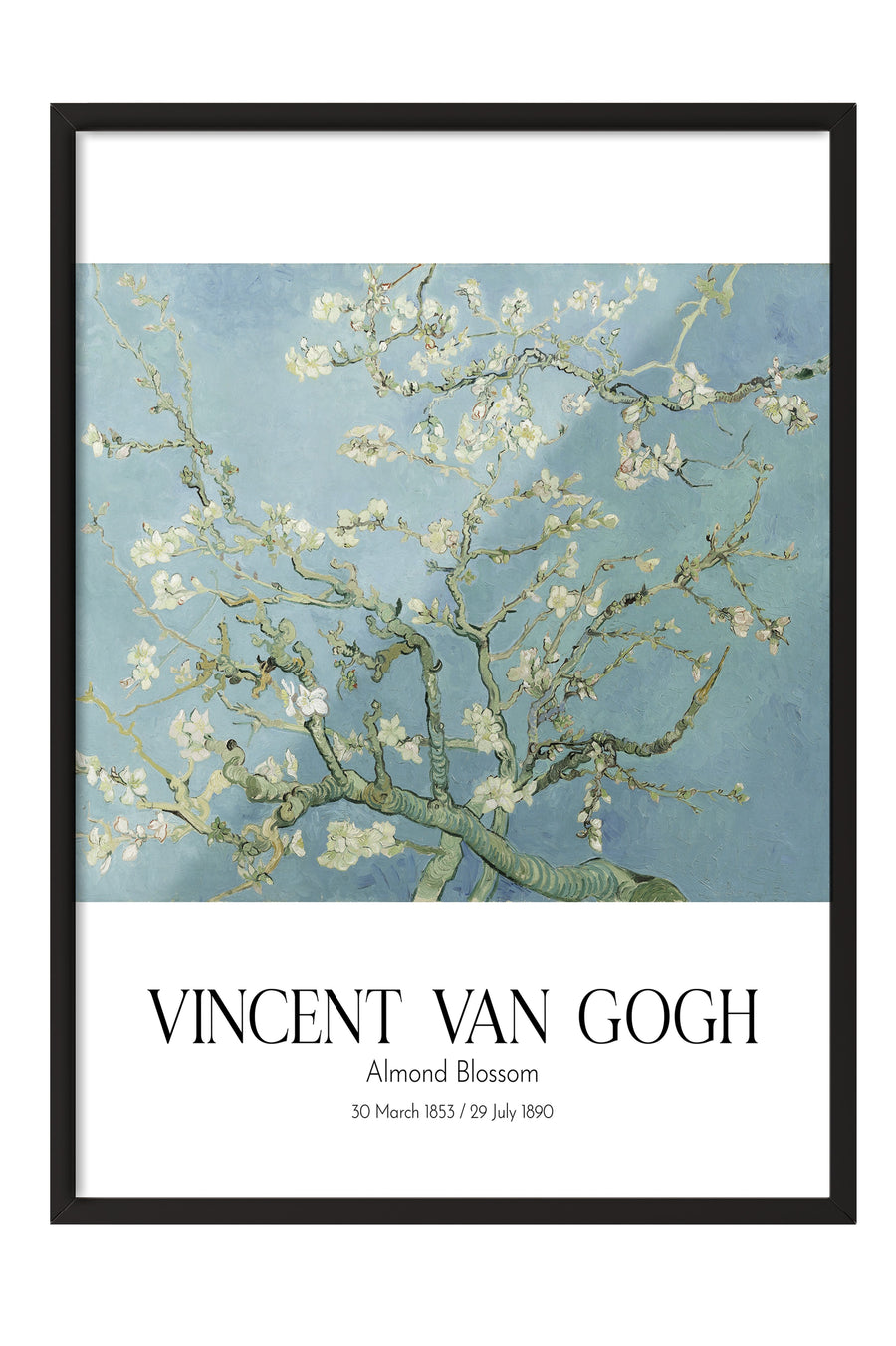 Vincent Van Gogh - Almond Blossom, Siyah Çerçeveli Tablo, Sanat Serisi NO:110593