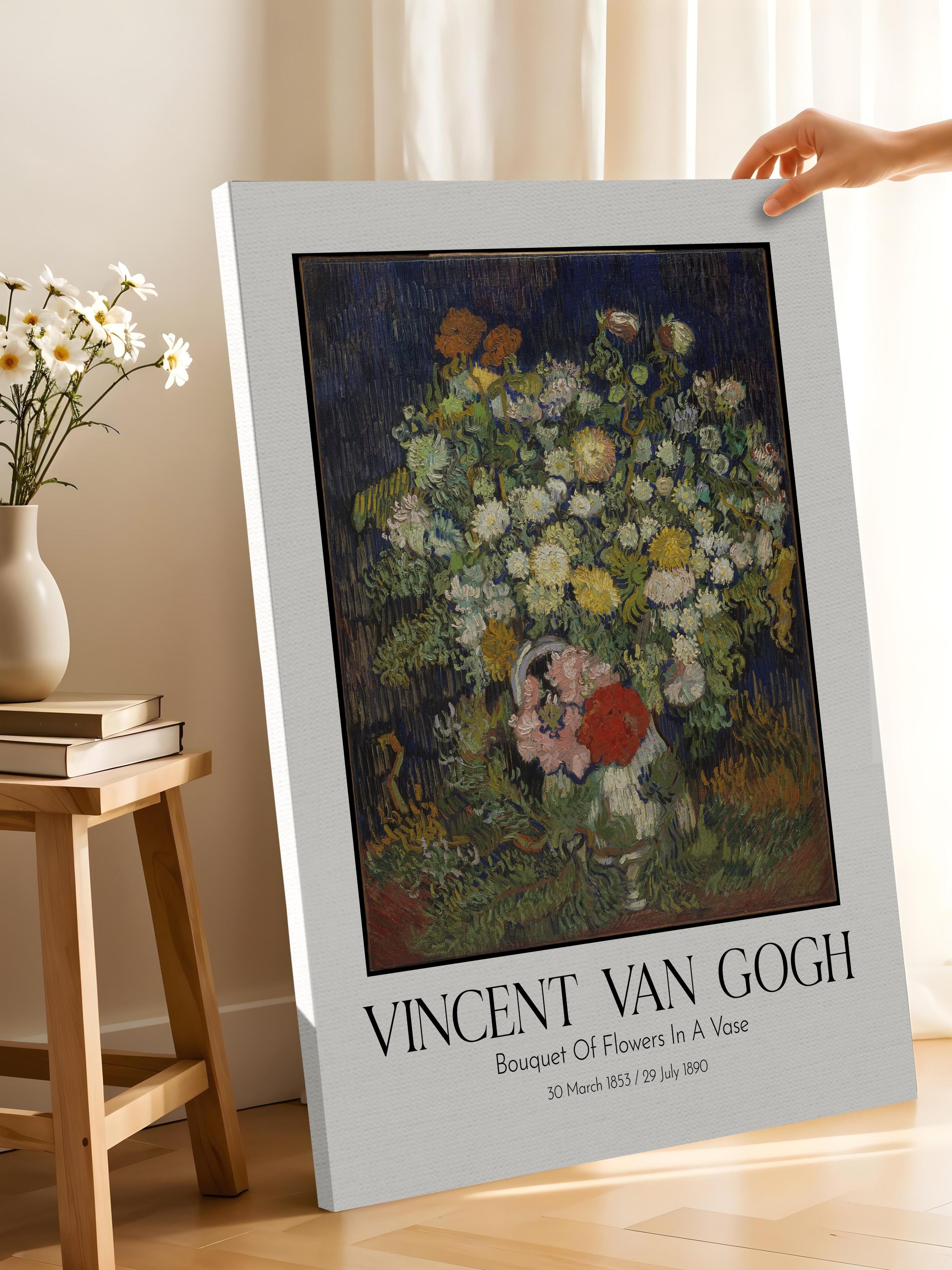 Vincent Van Gogh - Bouquet Of Flowers In A Vase, Kanvas Tablo, Sanat Serisi NO:110596