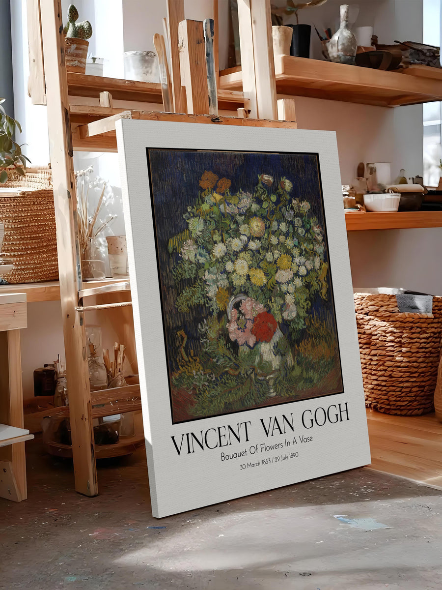 Vincent Van Gogh - Bouquet Of Flowers In A Vase, Kanvas Tablo, Sanat Serisi NO:110596
