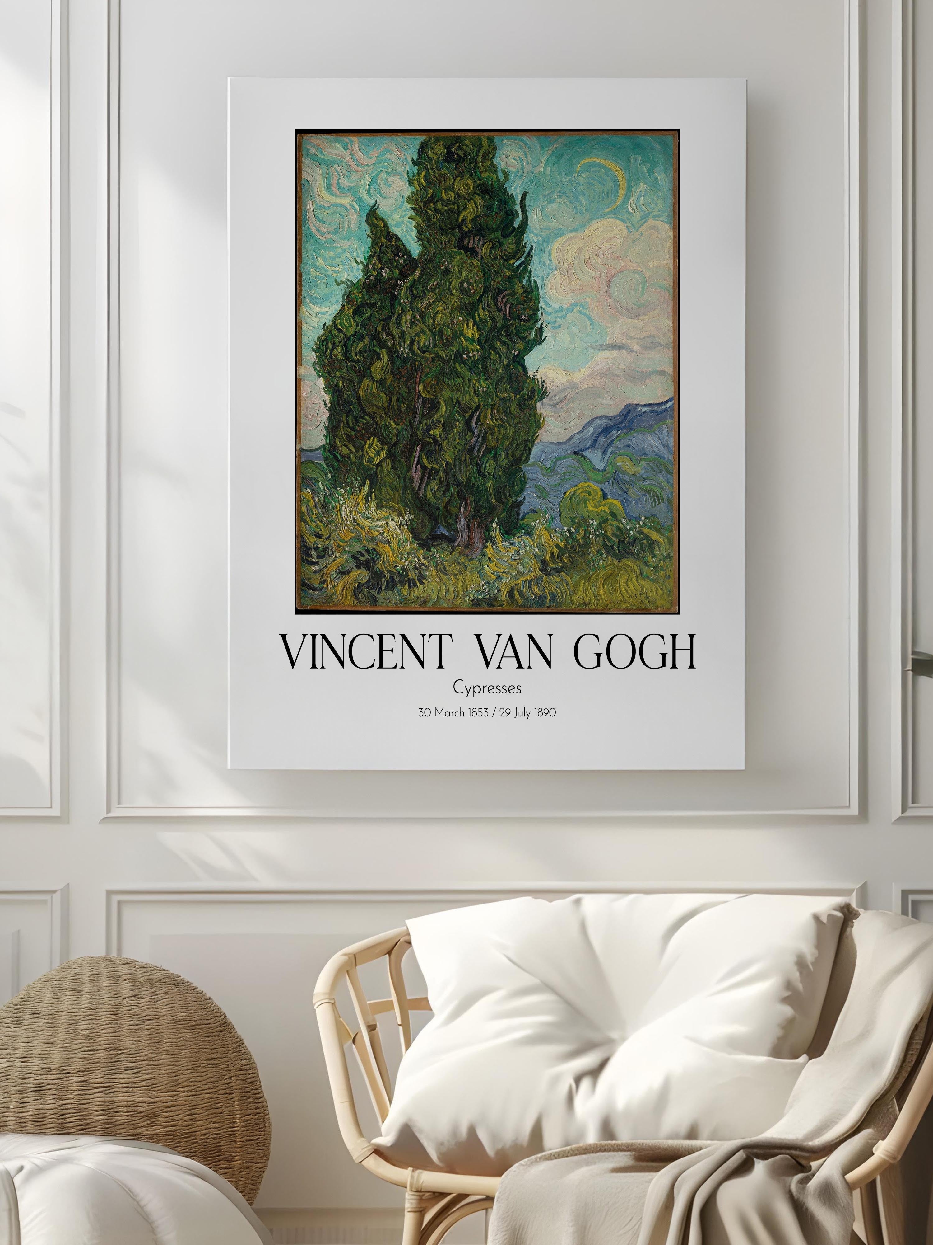 Vincent Van Gogh - Cypresses, Kanvas Tablo, Sanat Serisi NO:110598