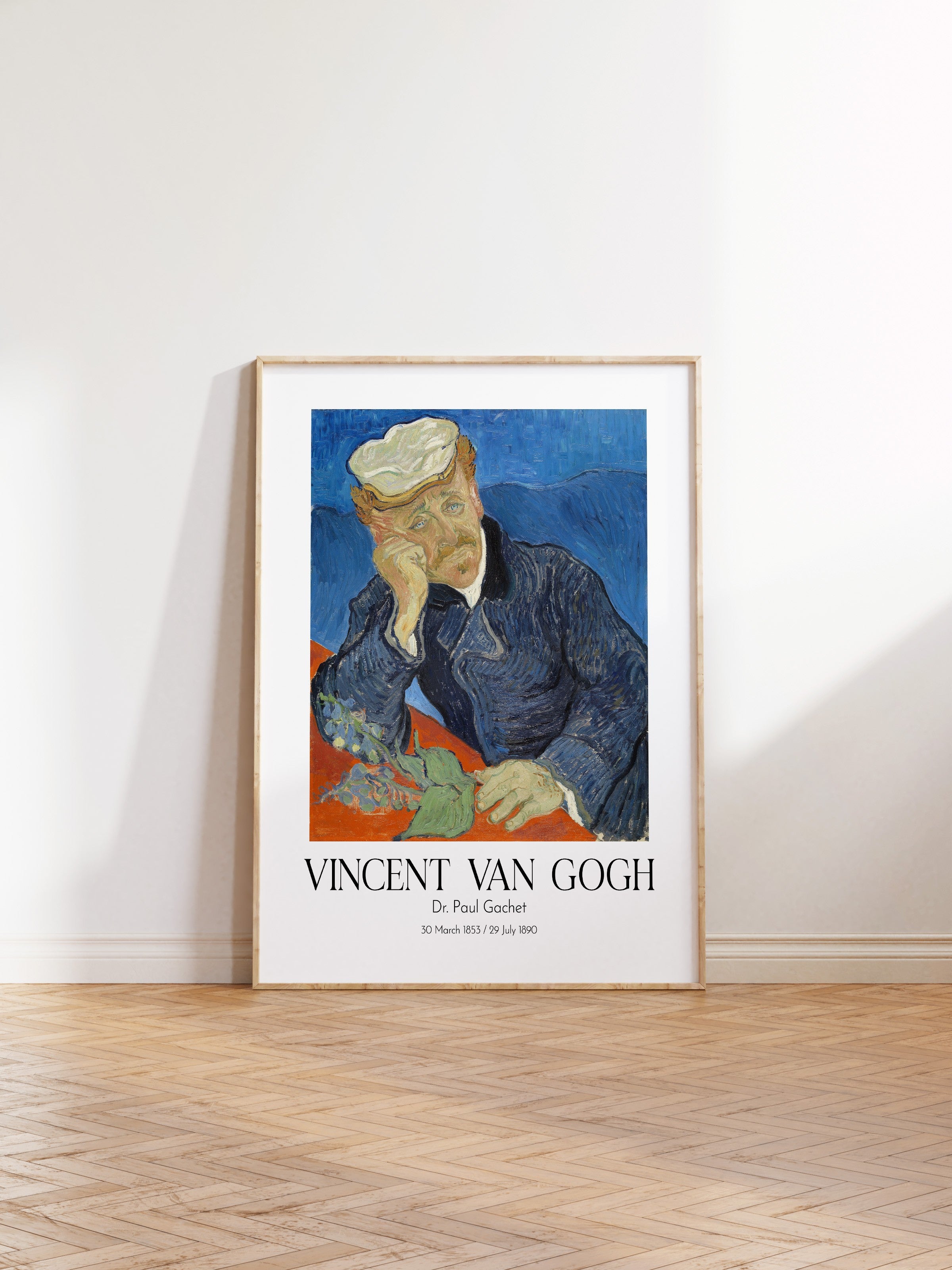 Vincent Van Gogh - Dr Paul Gachet, Ahşap Çerçeveli Tablo, Sanat Serisi NO:110599