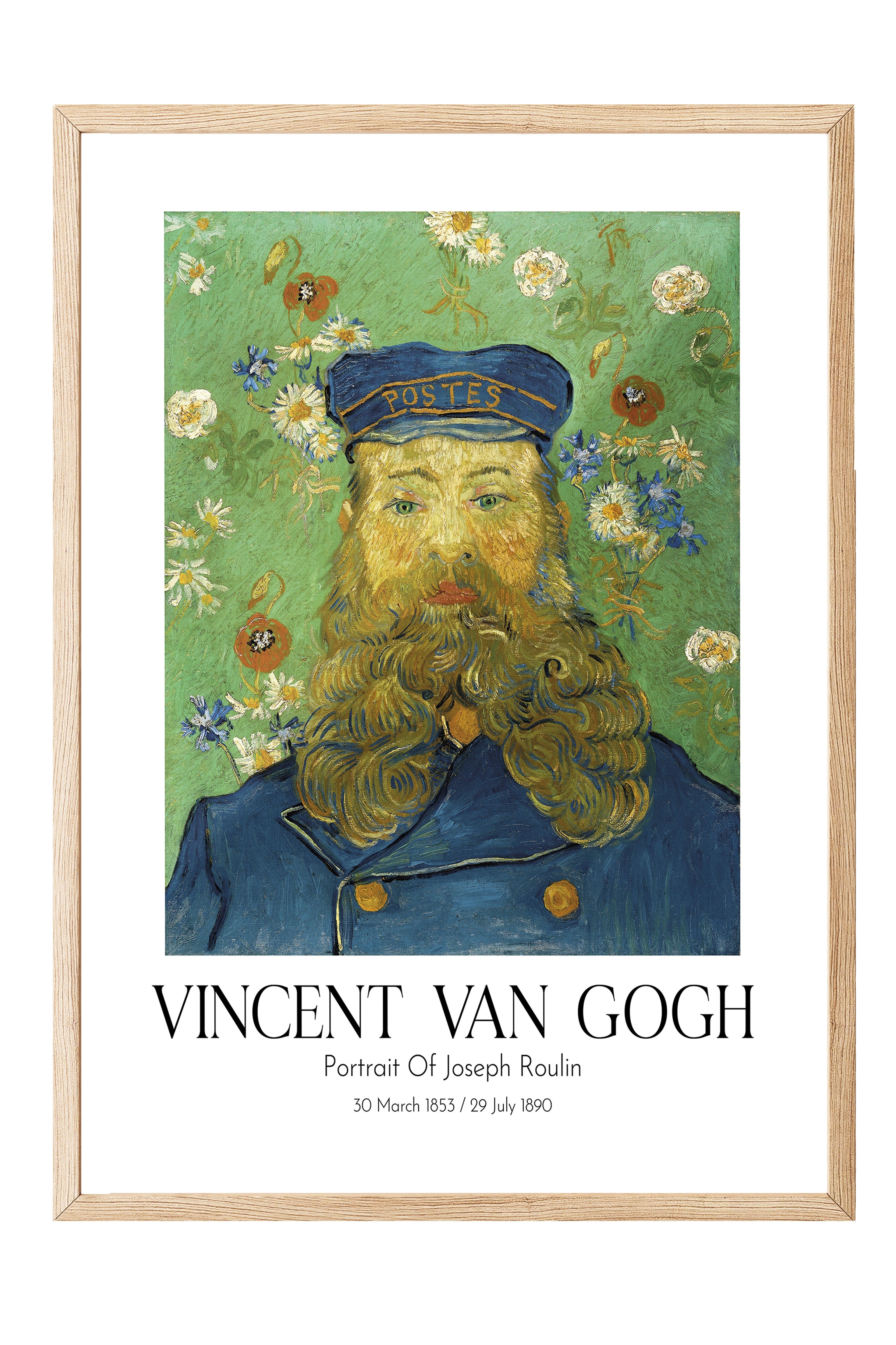 Vincent Van Gogh - Portrait Of Joseph Roulin, Ahşap Çerçeveli Tablo, Sanat Serisi NO:110611