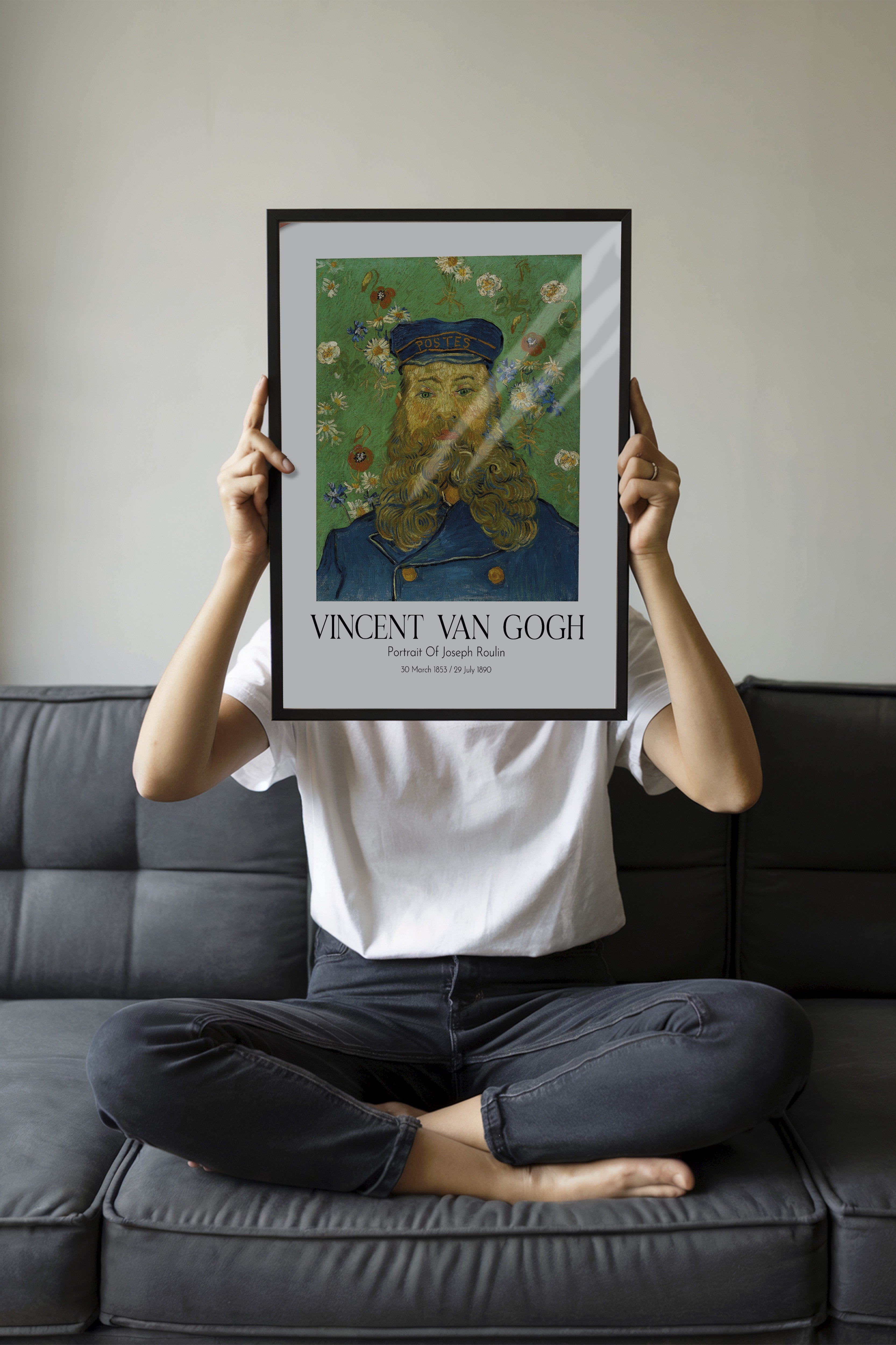 Vincent Van Gogh - Portrait Of Joseph Roulin, Siyah Çerçeveli Tablo, Sanat Serisi NO:110611