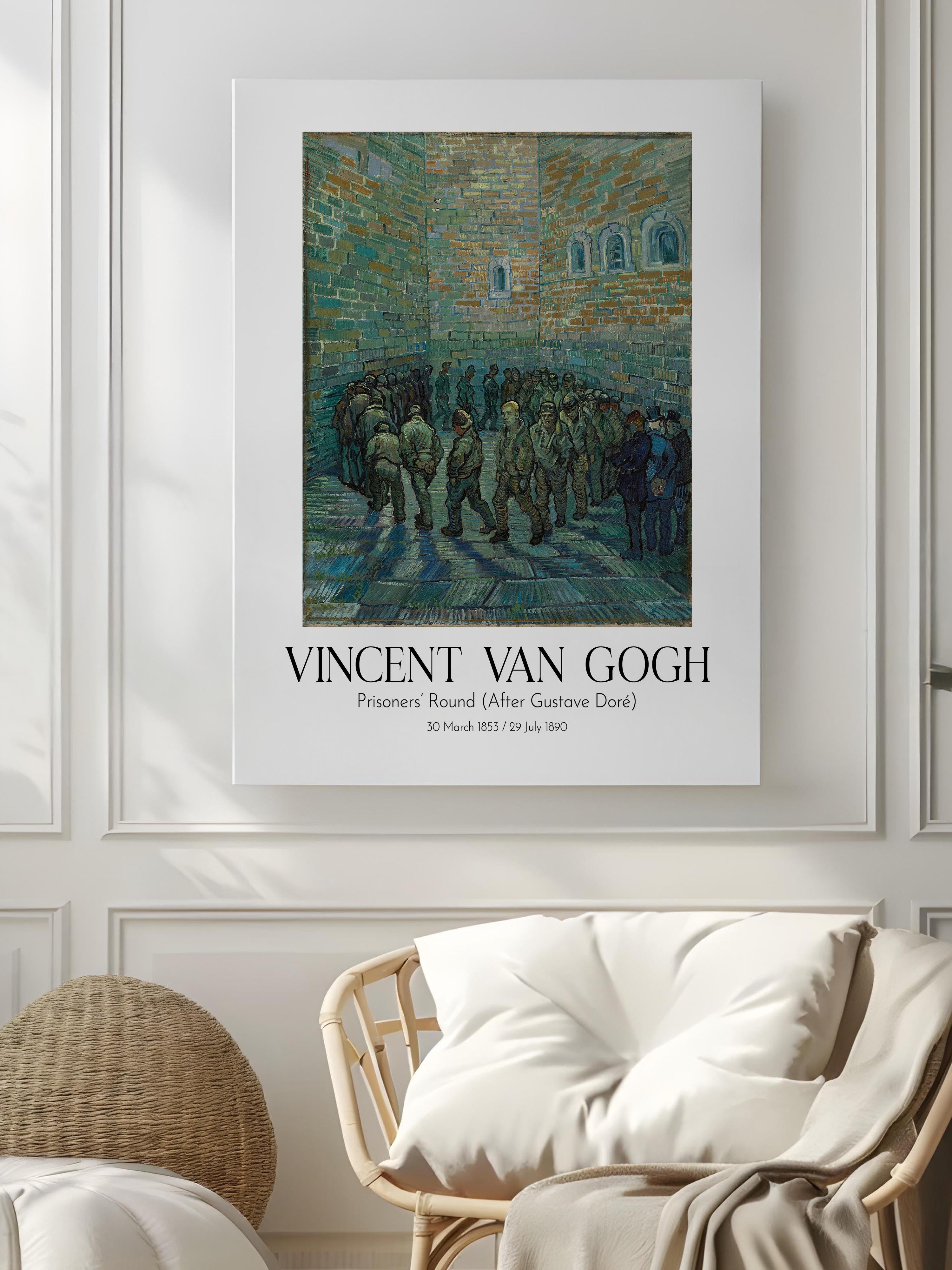 Vincent Van Gogh - Prisoners' Round (After Gustave Doré), Kanvas Tablo, Sanat Serisi NO:110628