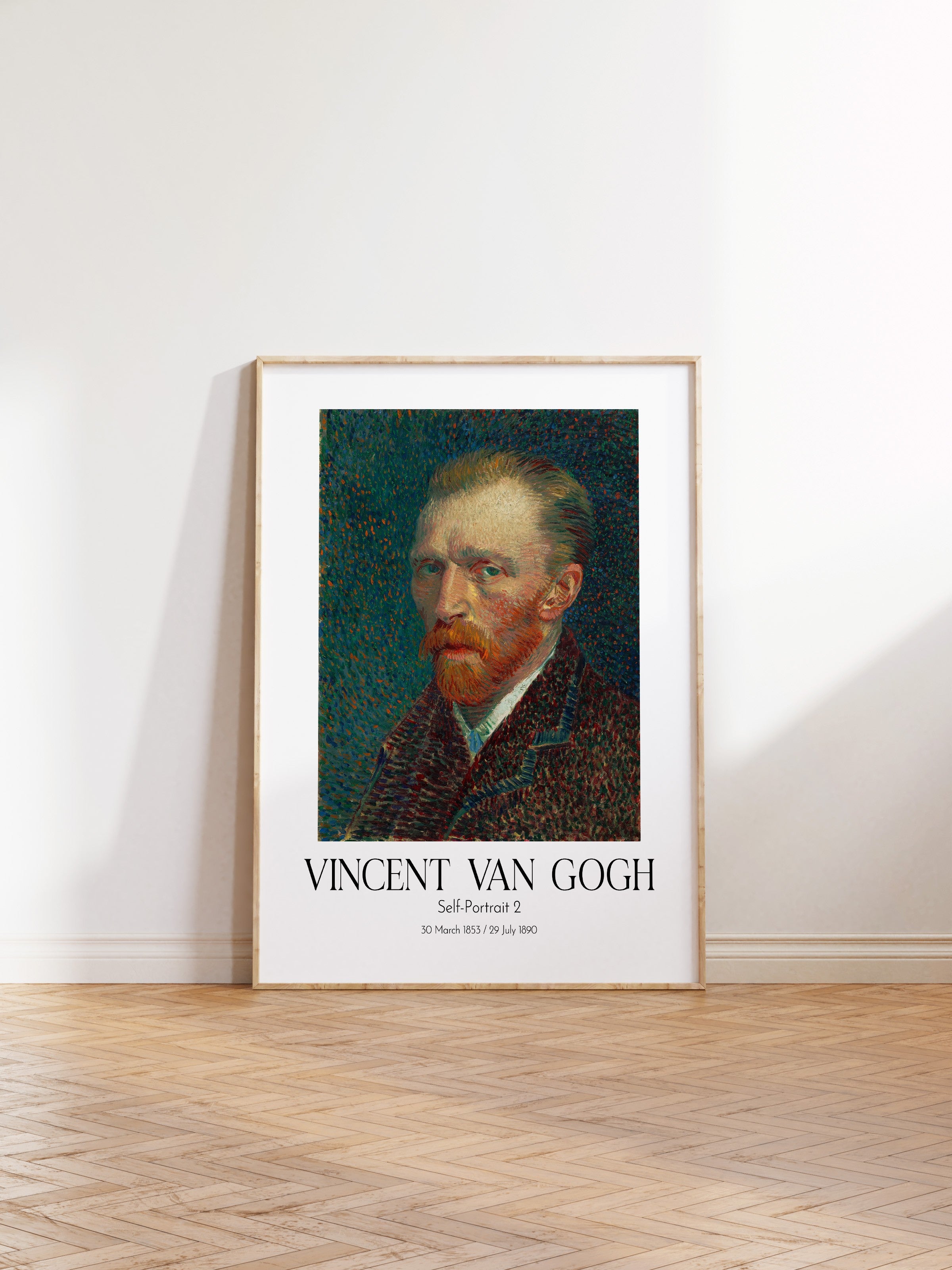 Vincent Van Gogh - Self-Portrait 2, Ahşap Çerçeveli Tablo, Sanat Serisi NO:110613