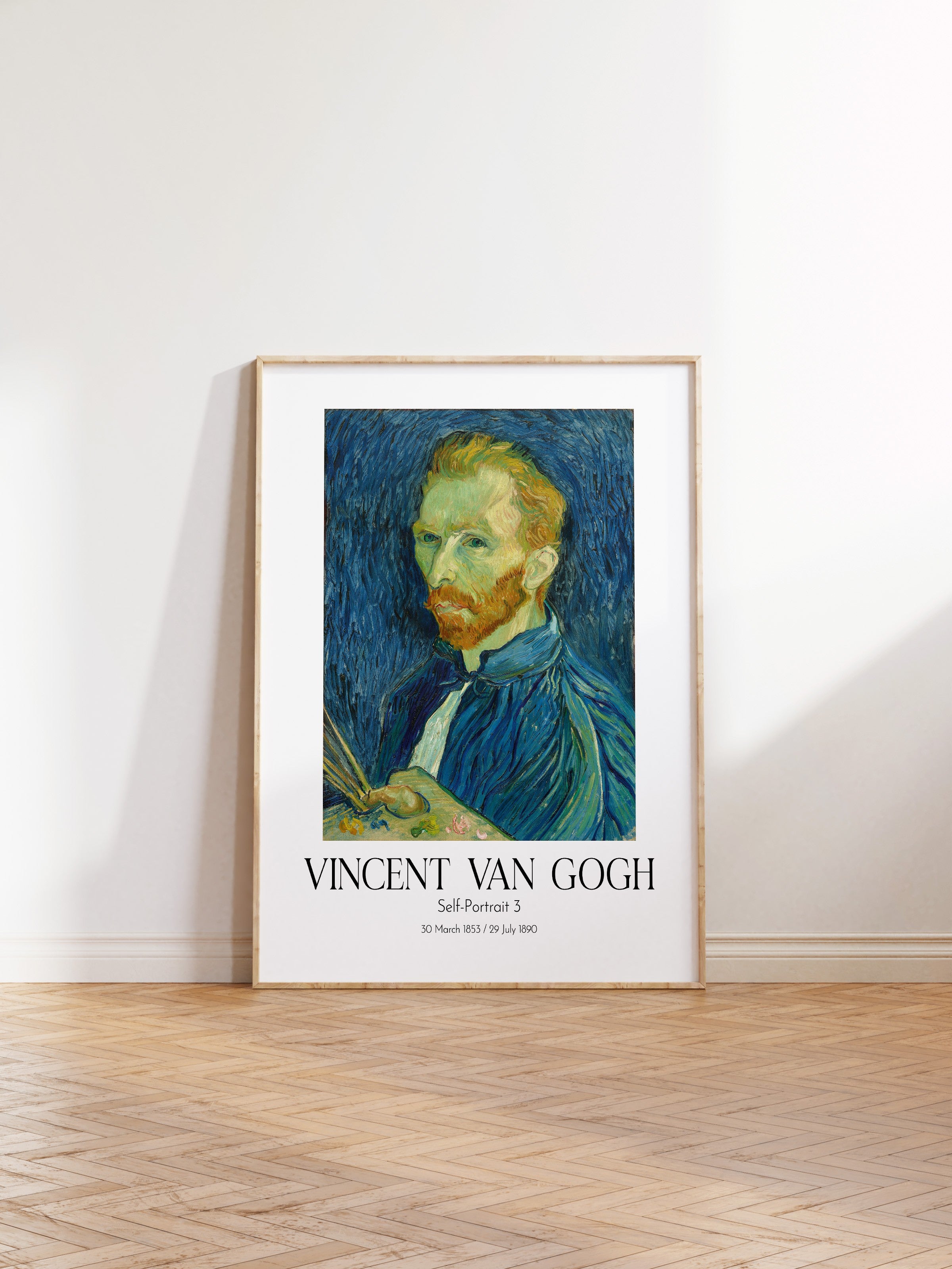 Vincent Van Gogh - Self-Portrait 3, Ahşap Çerçeveli Tablo, Sanat Serisi NO:110615