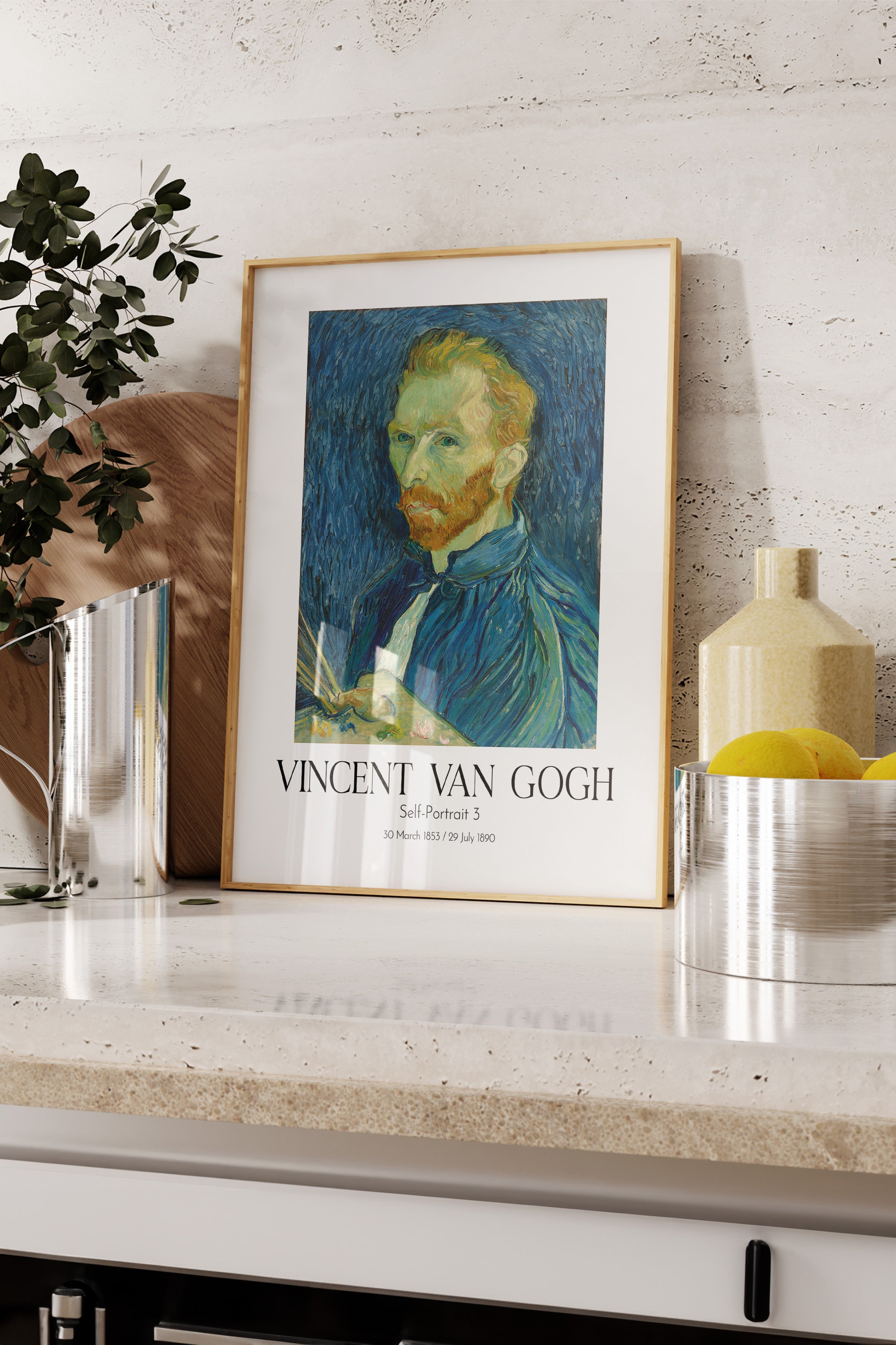 Vincent Van Gogh - Self-Portrait 3, Ahşap Çerçeveli Tablo, Sanat Serisi NO:110615