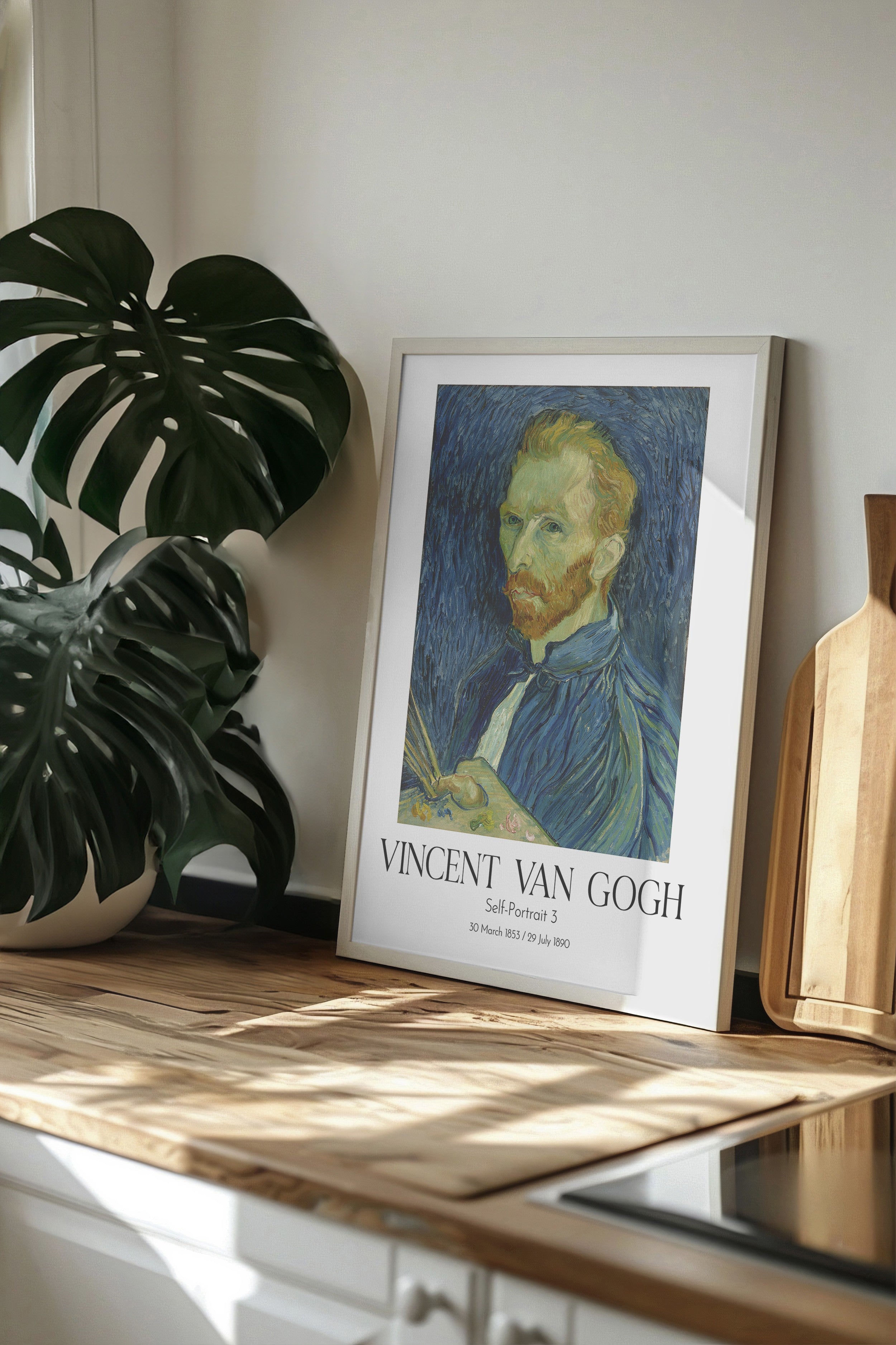 Vincent Van Gogh - Self-Portrait 3, Beyaz Çerçeveli Tablo, Sanat Serisi NO:110615