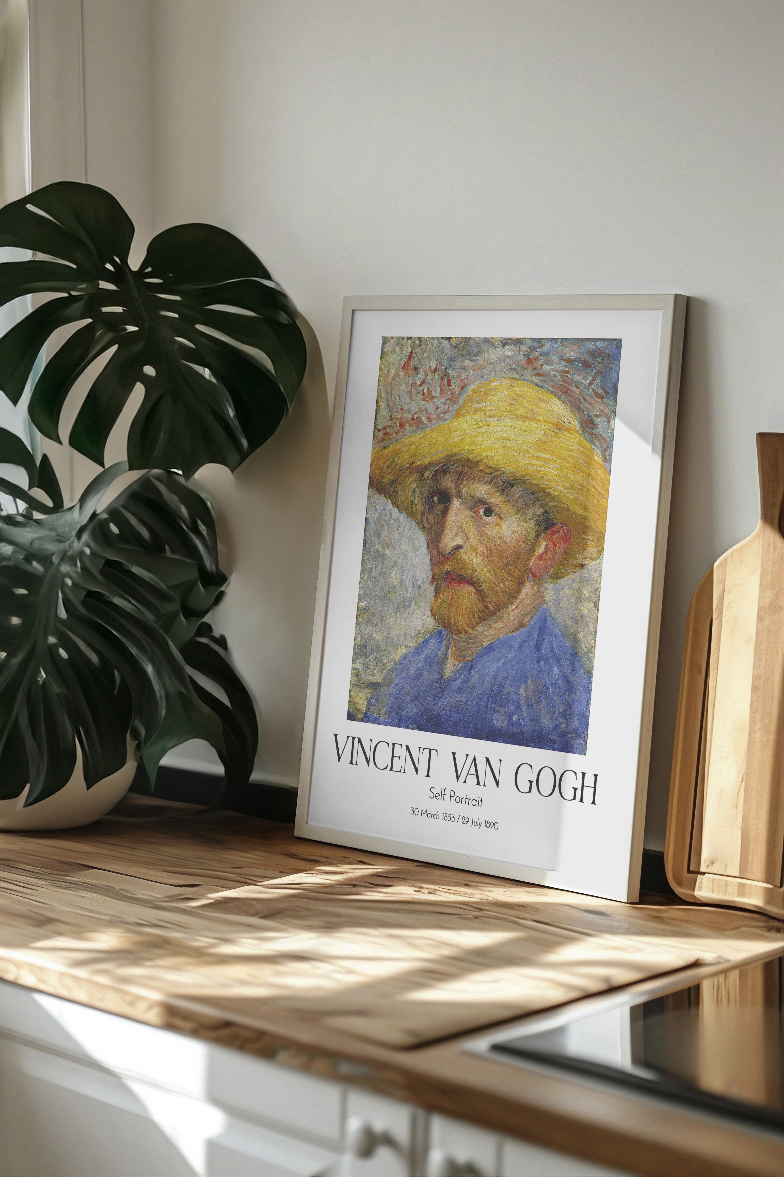 Vincent Van Gogh - Self Portrait, Beyaz Çerçeveli Tablo, Sanat Serisi NO:110612