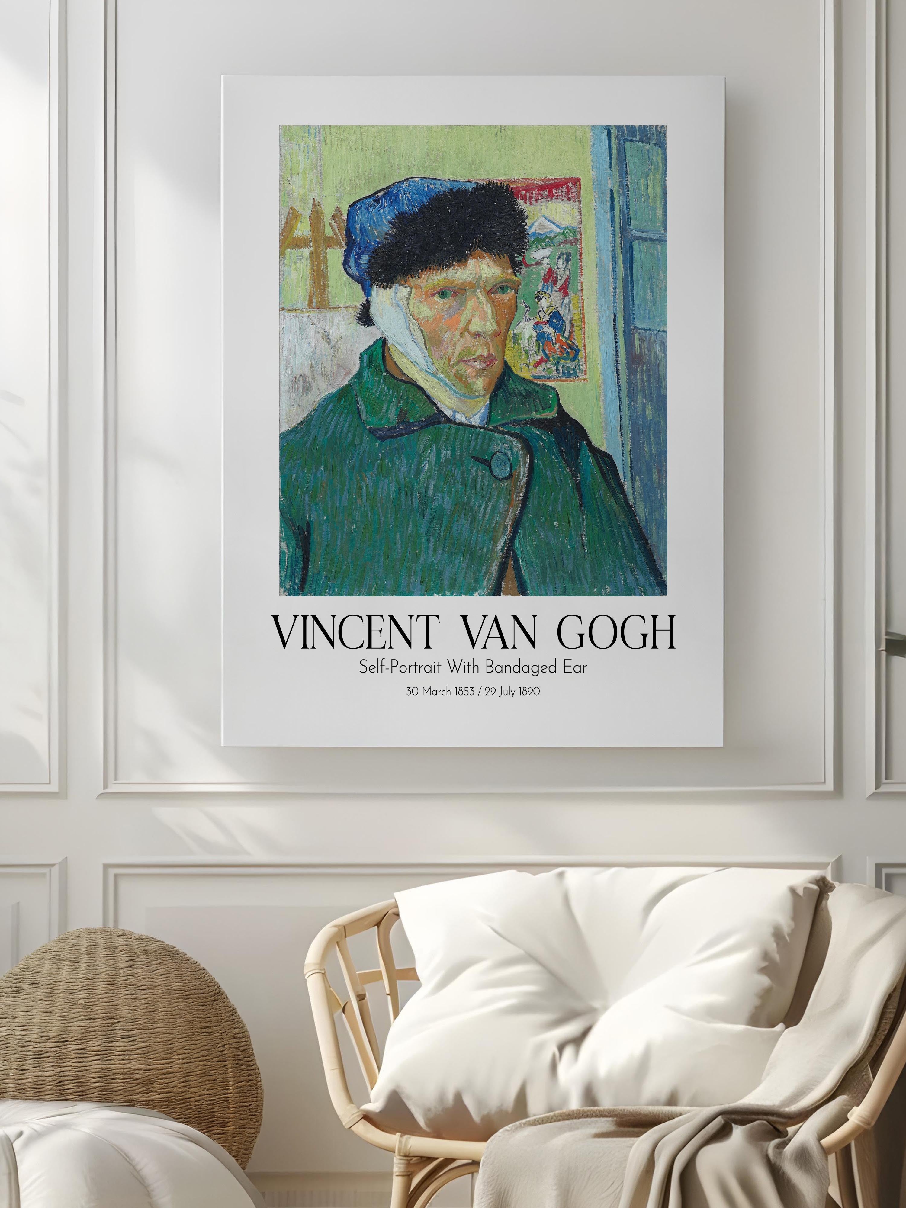 Vincent Van Gogh - Self-Portrait With Bandaged Ear, Kanvas Tablo, Sanat Serisi NO:110608