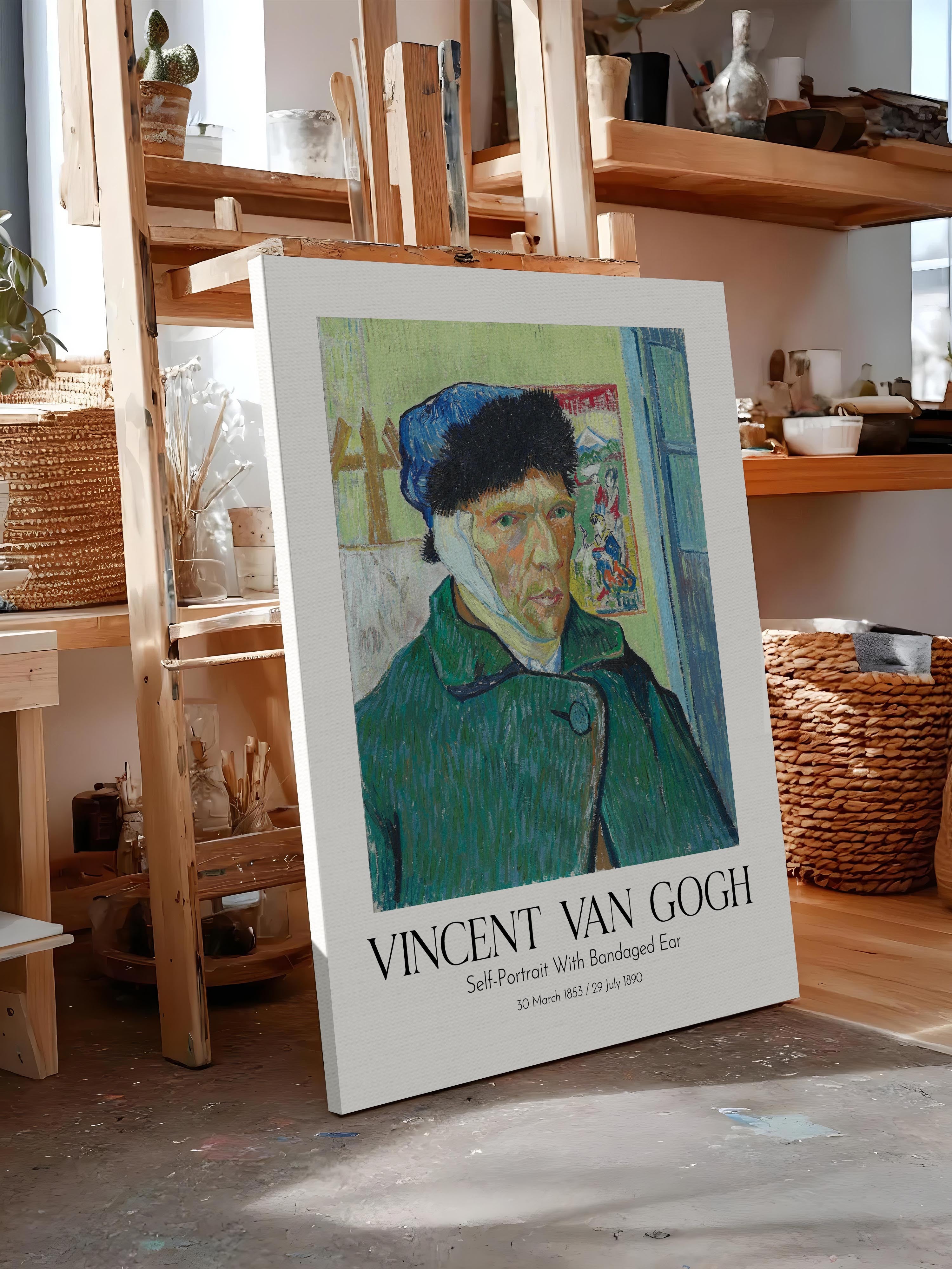 Vincent Van Gogh - Self-Portrait With Bandaged Ear, Kanvas Tablo, Sanat Serisi NO:110608