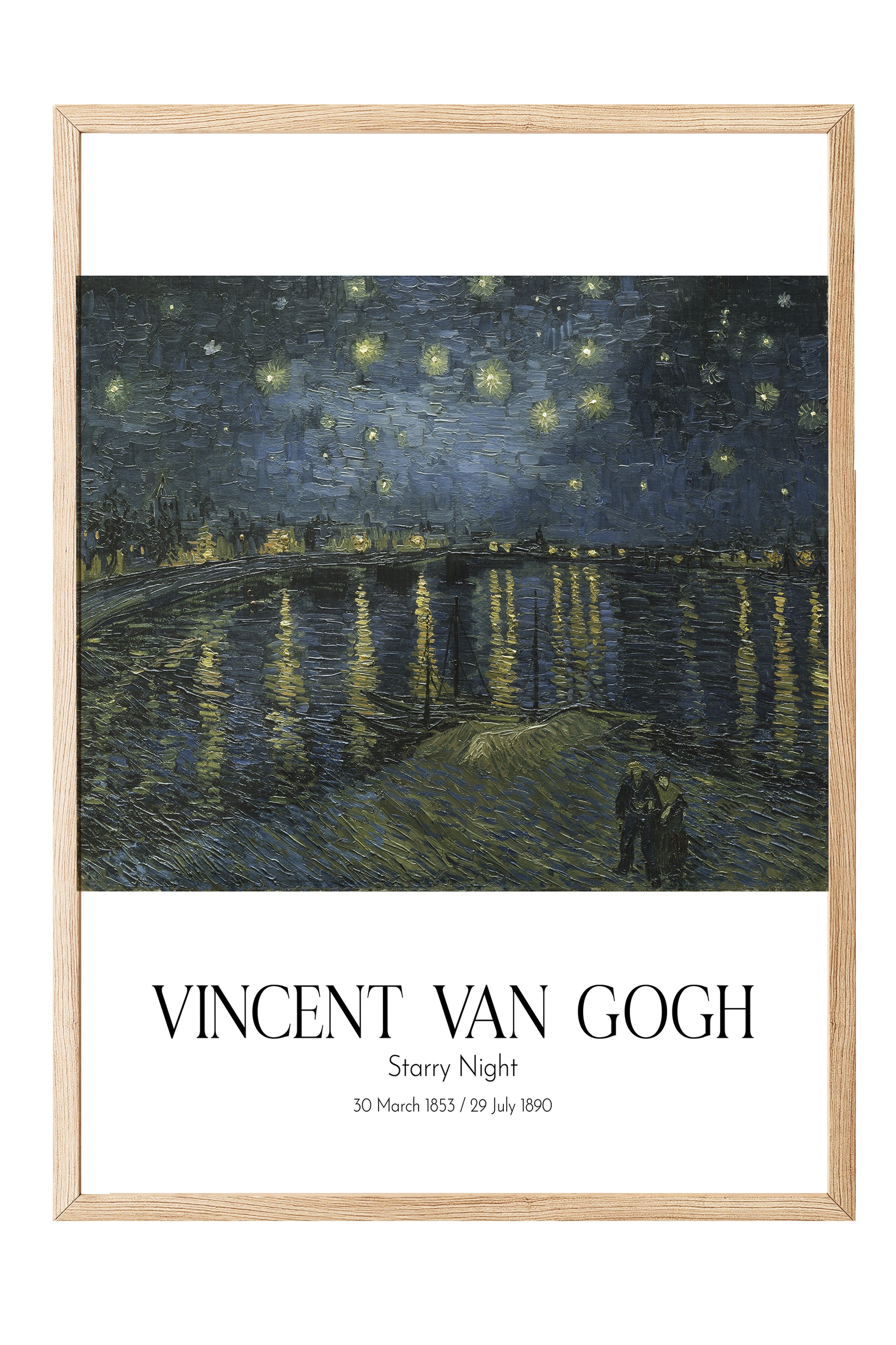Vincent Van Gogh - Starry Night, Ahşap Çerçeveli Tablo, Sanat Serisi NO:110617