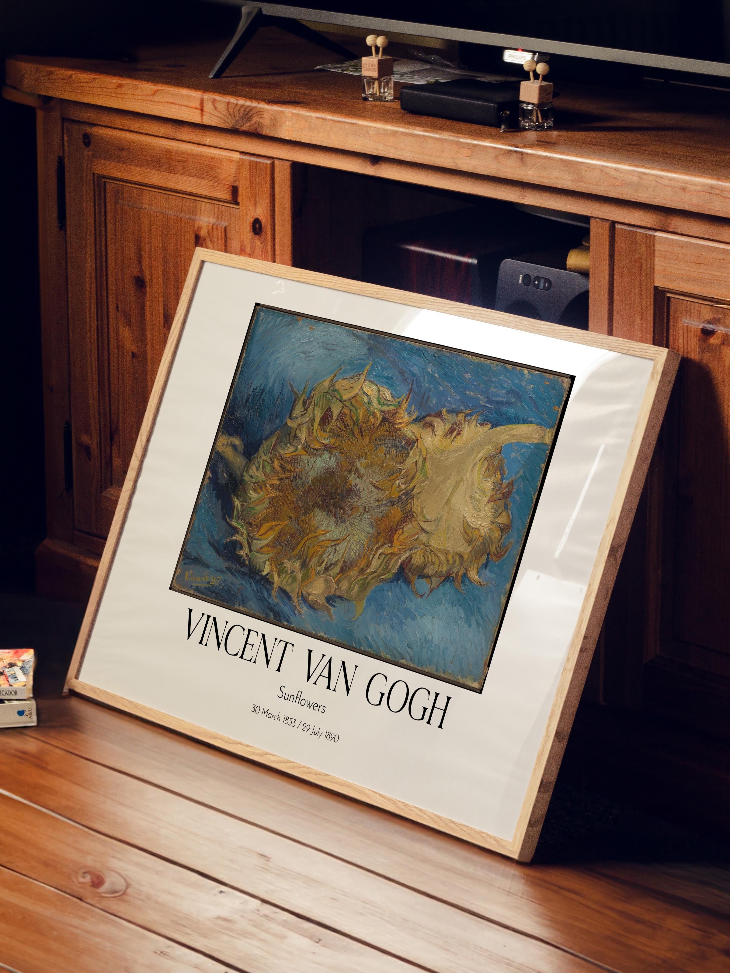 Vincent Van Gogh - Sunflowers 2, Ahşap Çerçeveli Tablo, Sanat Serisi NO:110639