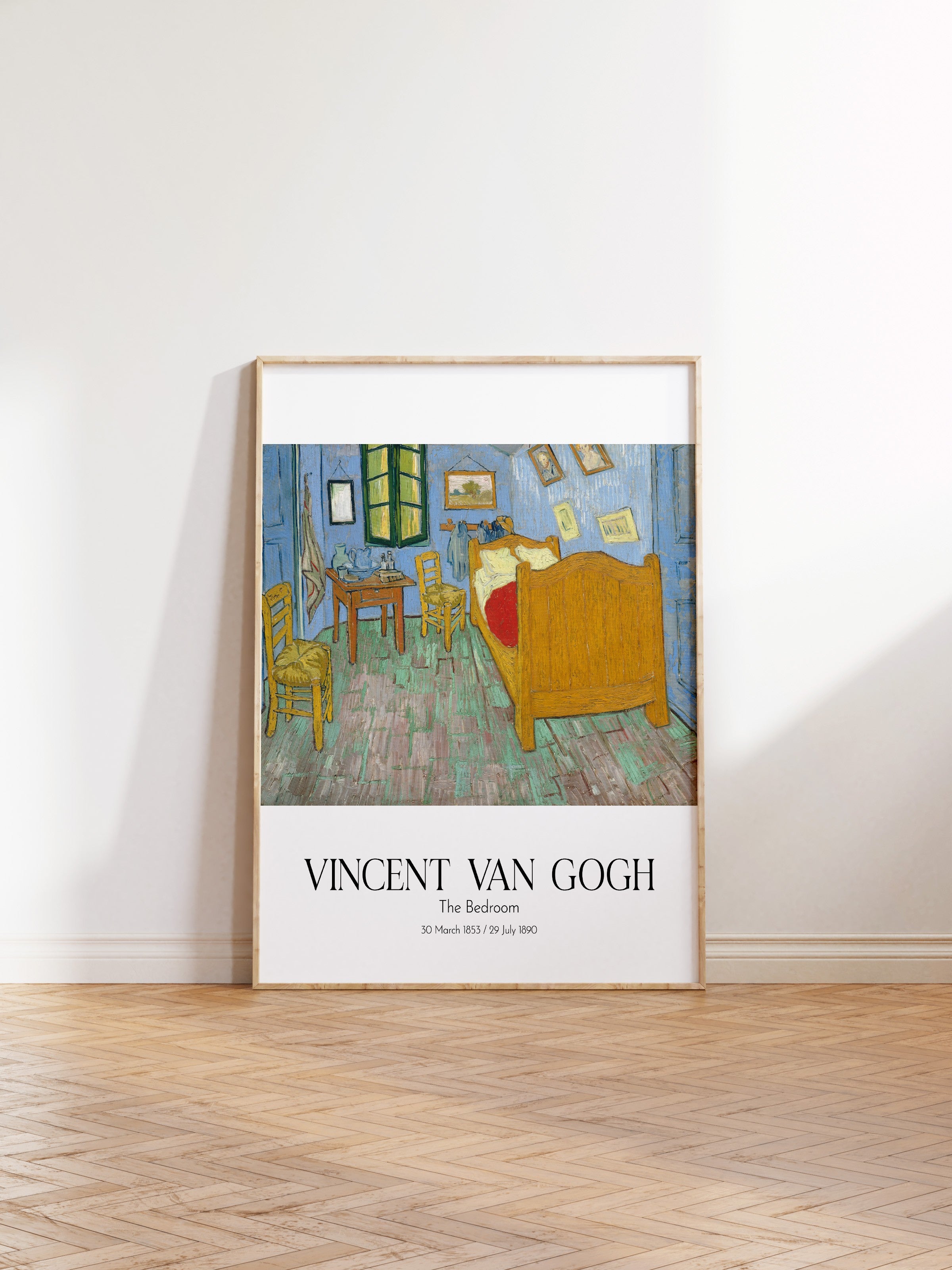 Vincent Van Gogh - The Bedroom, Ahşap Çerçeveli Tablo, Sanat Serisi NO:110621