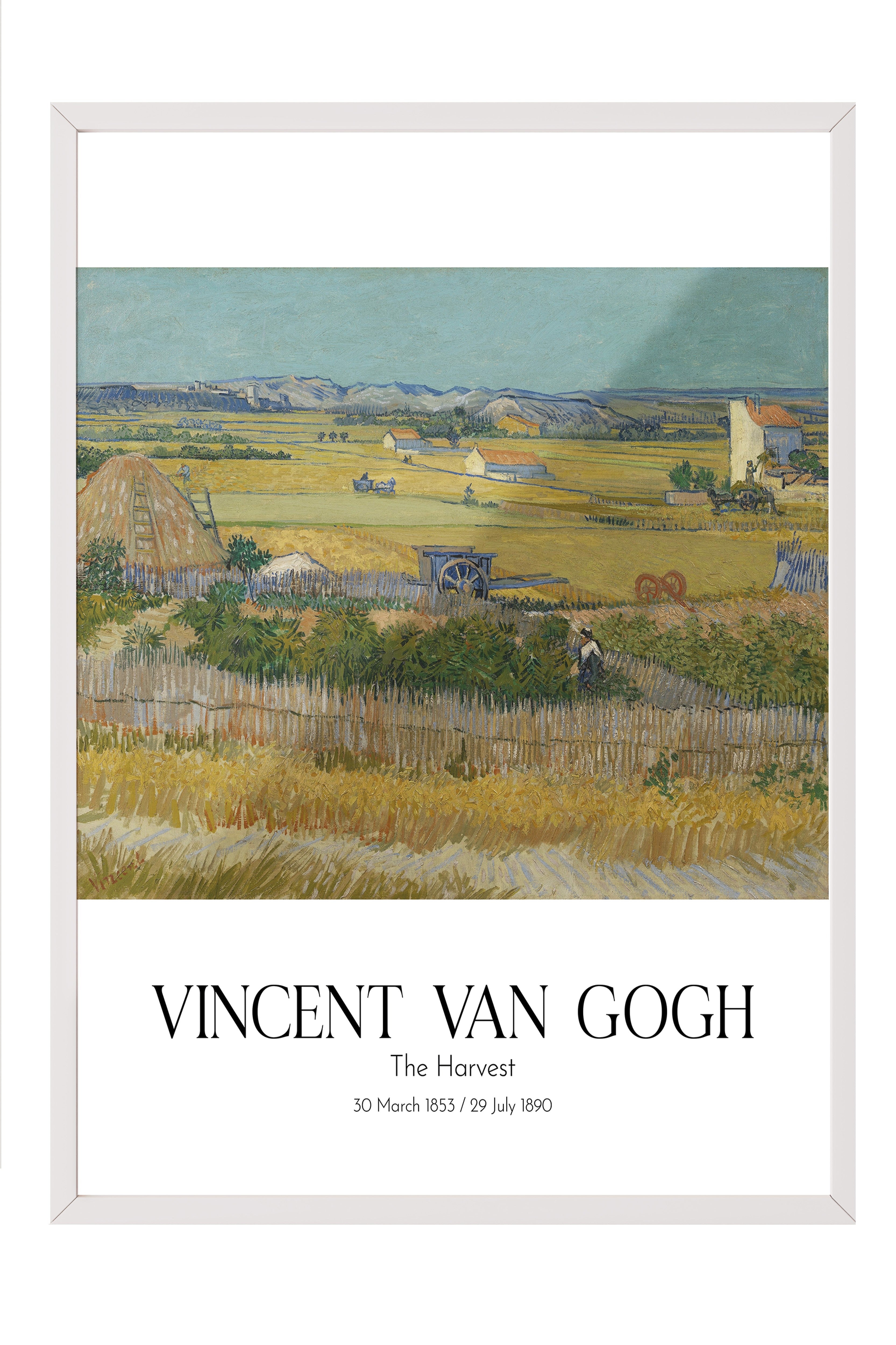 Vincent Van Gogh - The Harvest, Beyaz Çerçeveli Tablo, Sanat Serisi NO:110623