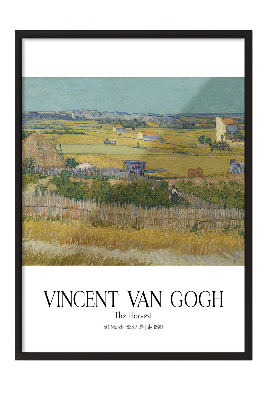 Vincent Van Gogh - The Harvest, Siyah Çerçeveli Tablo, Sanat Serisi NO:110623