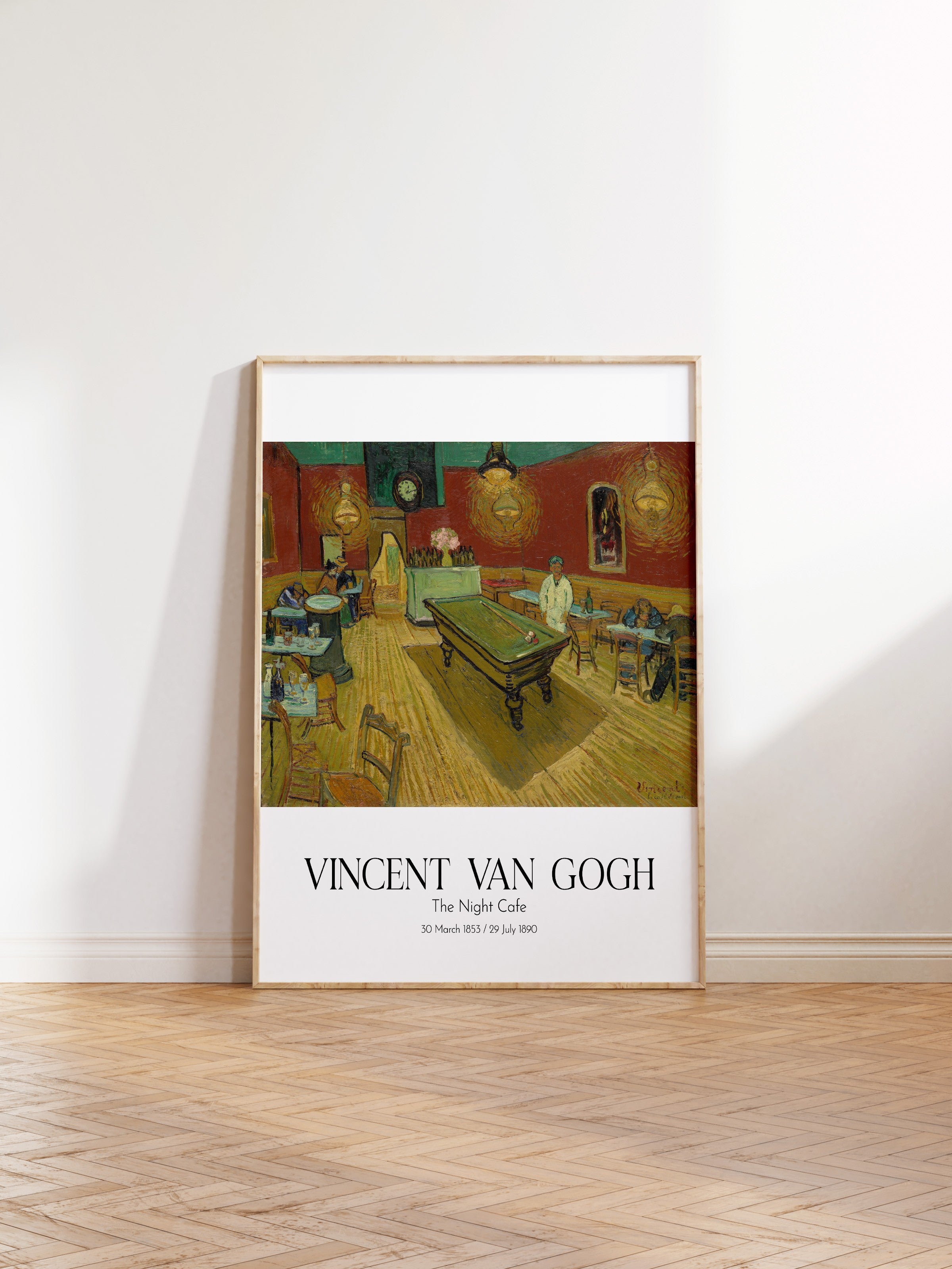 Vincent Van Gogh - The Night Cafe, Ahşap Çerçeveli Tablo, Sanat Serisi NO:110603