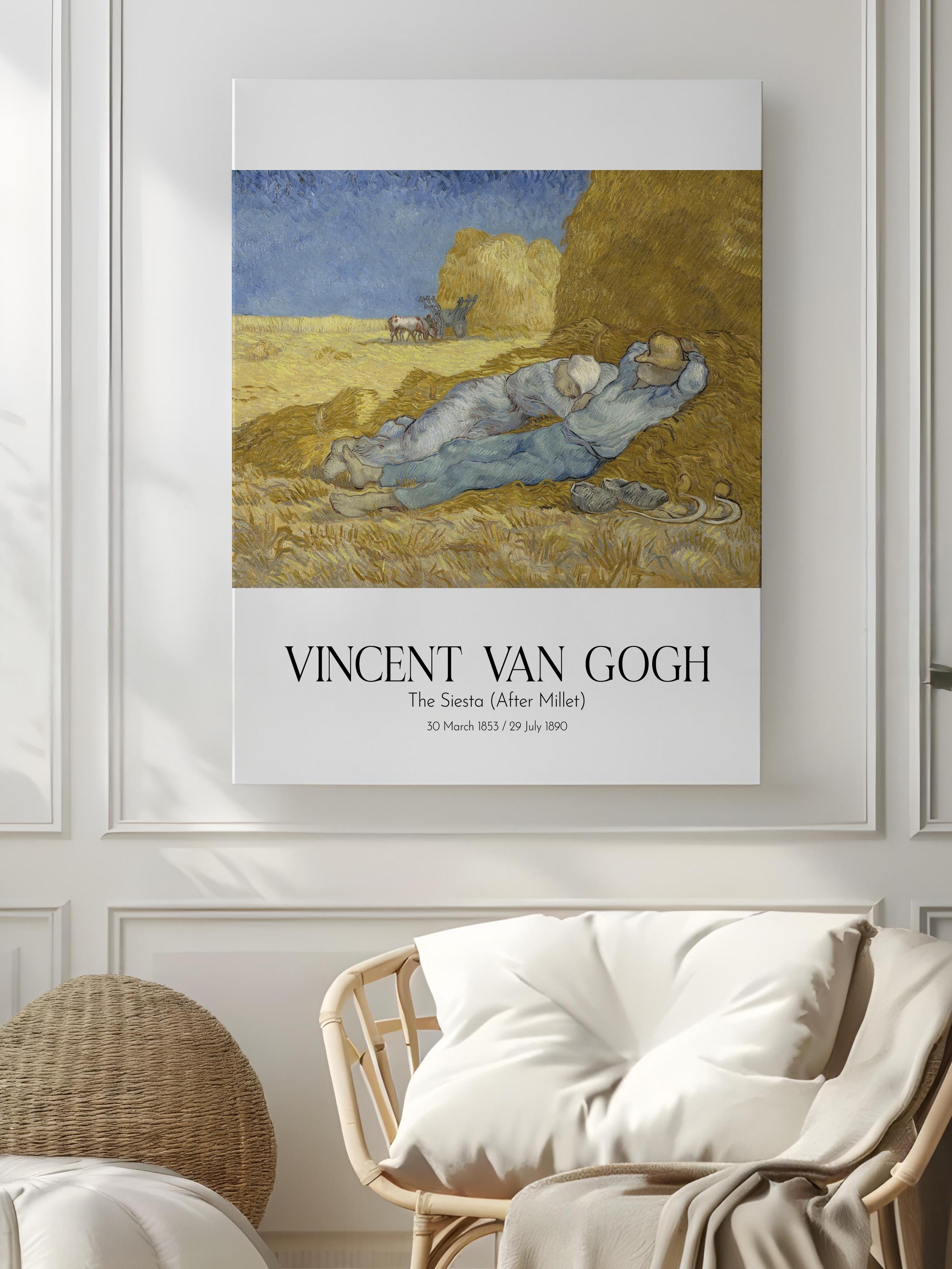 Vincent Van Gogh - The Siesta (After Millet), Kanvas Tablo, Sanat Serisi NO:110624