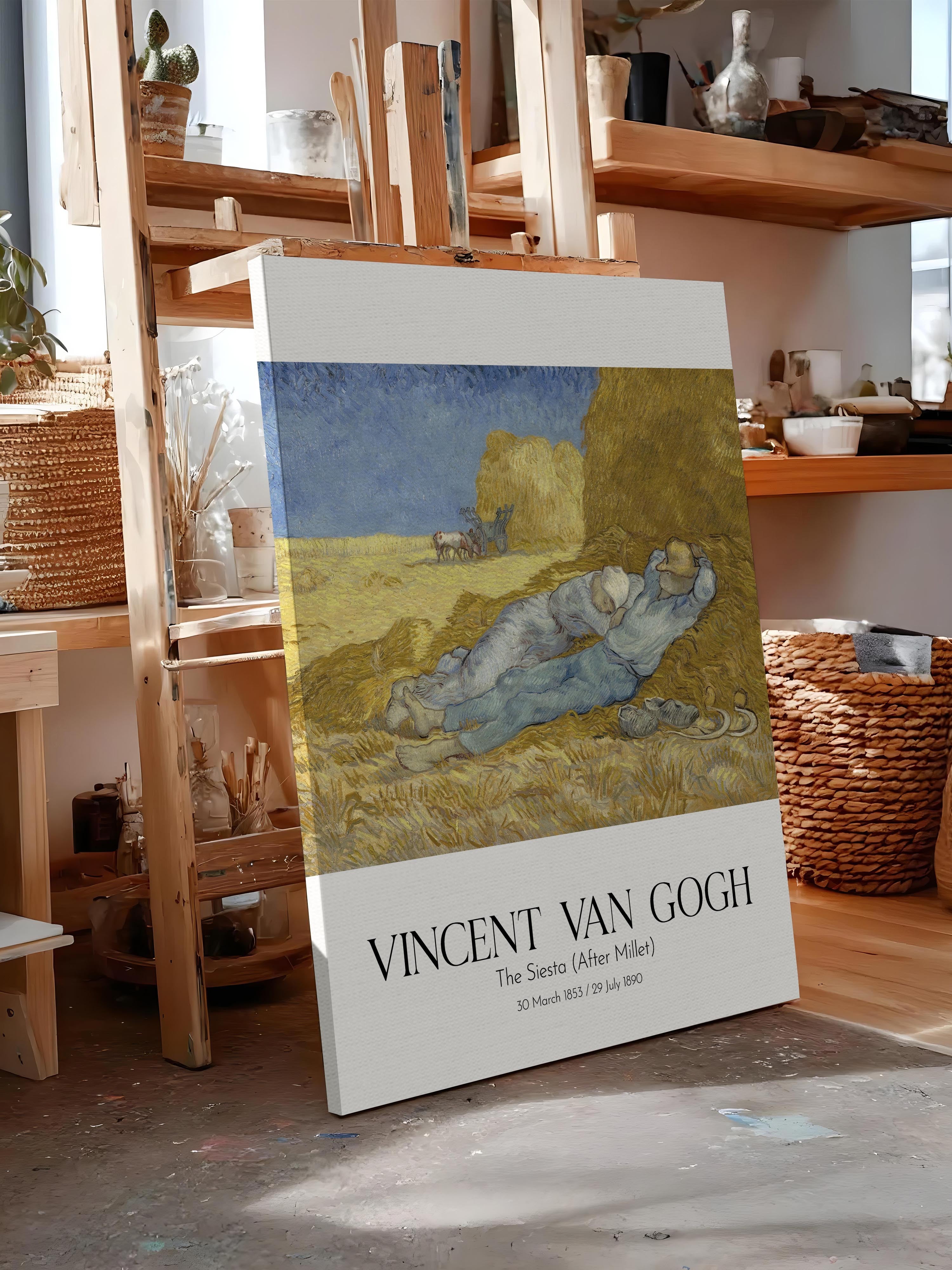 Vincent Van Gogh - The Siesta (After Millet), Kanvas Tablo, Sanat Serisi NO:110624