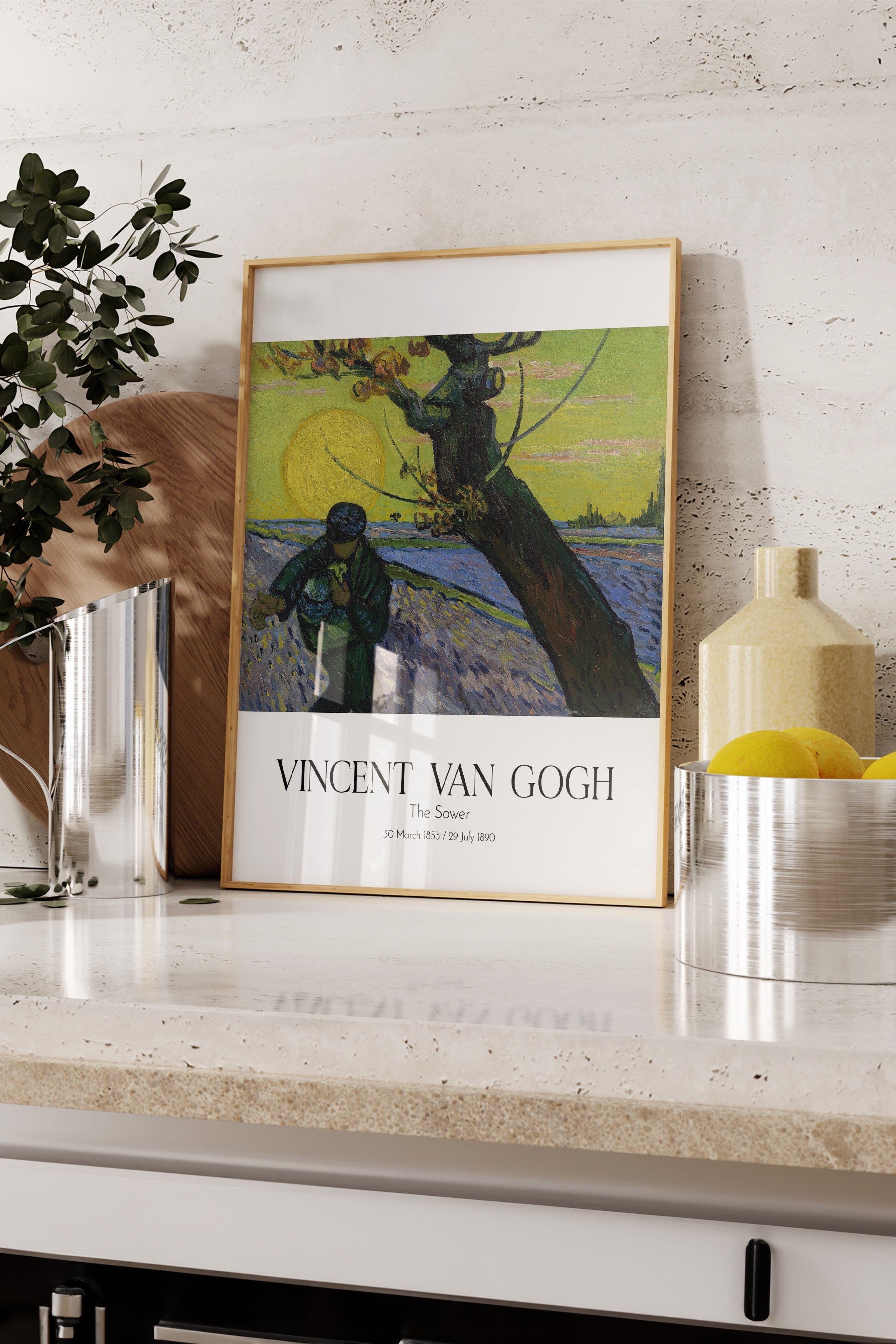 Vincent Van Gogh - The Sower, Ahşap Çerçeveli Tablo, Sanat Serisi NO:110625