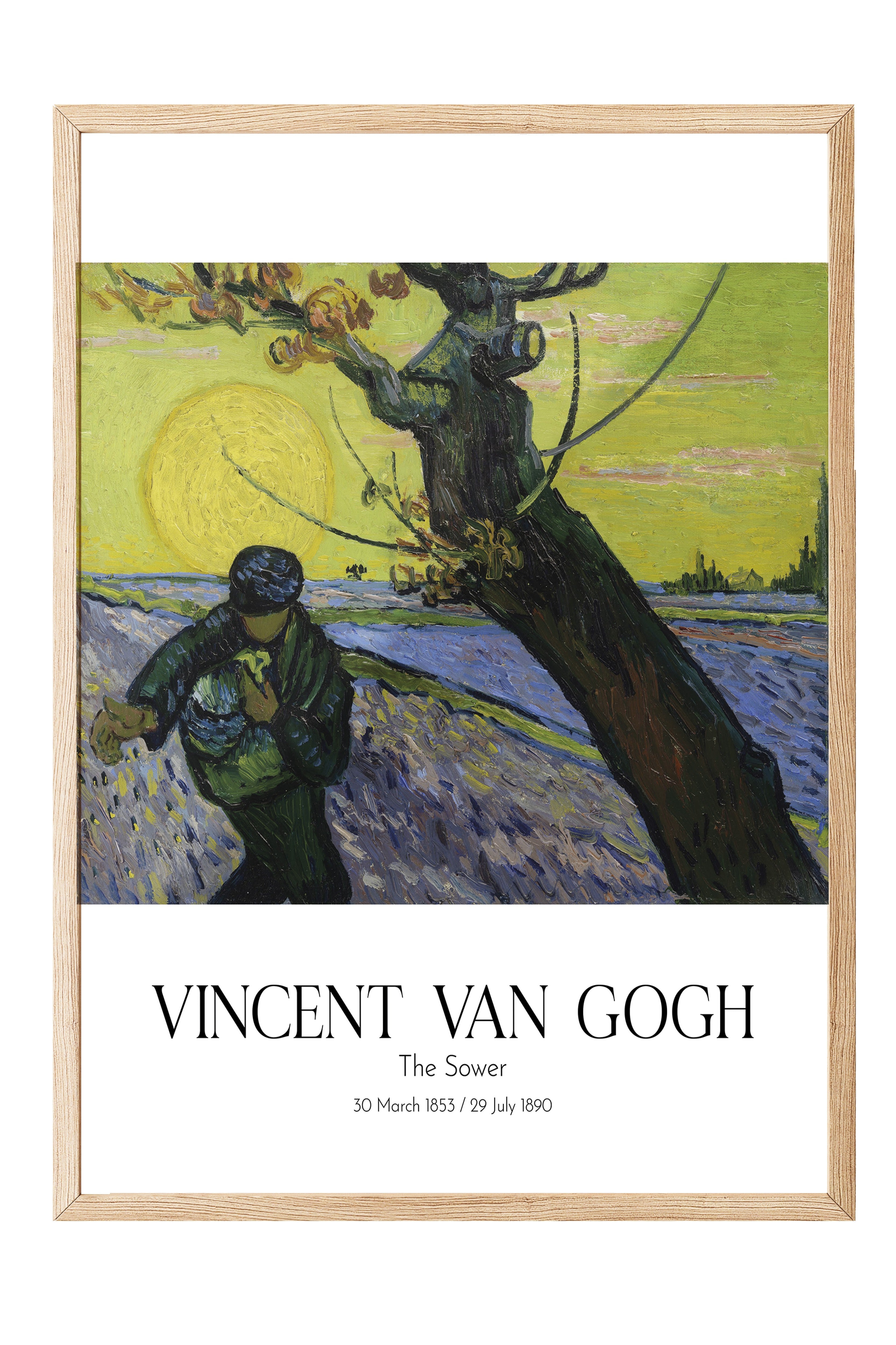 Vincent Van Gogh - The Sower, Ahşap Çerçeveli Tablo, Sanat Serisi NO:110625