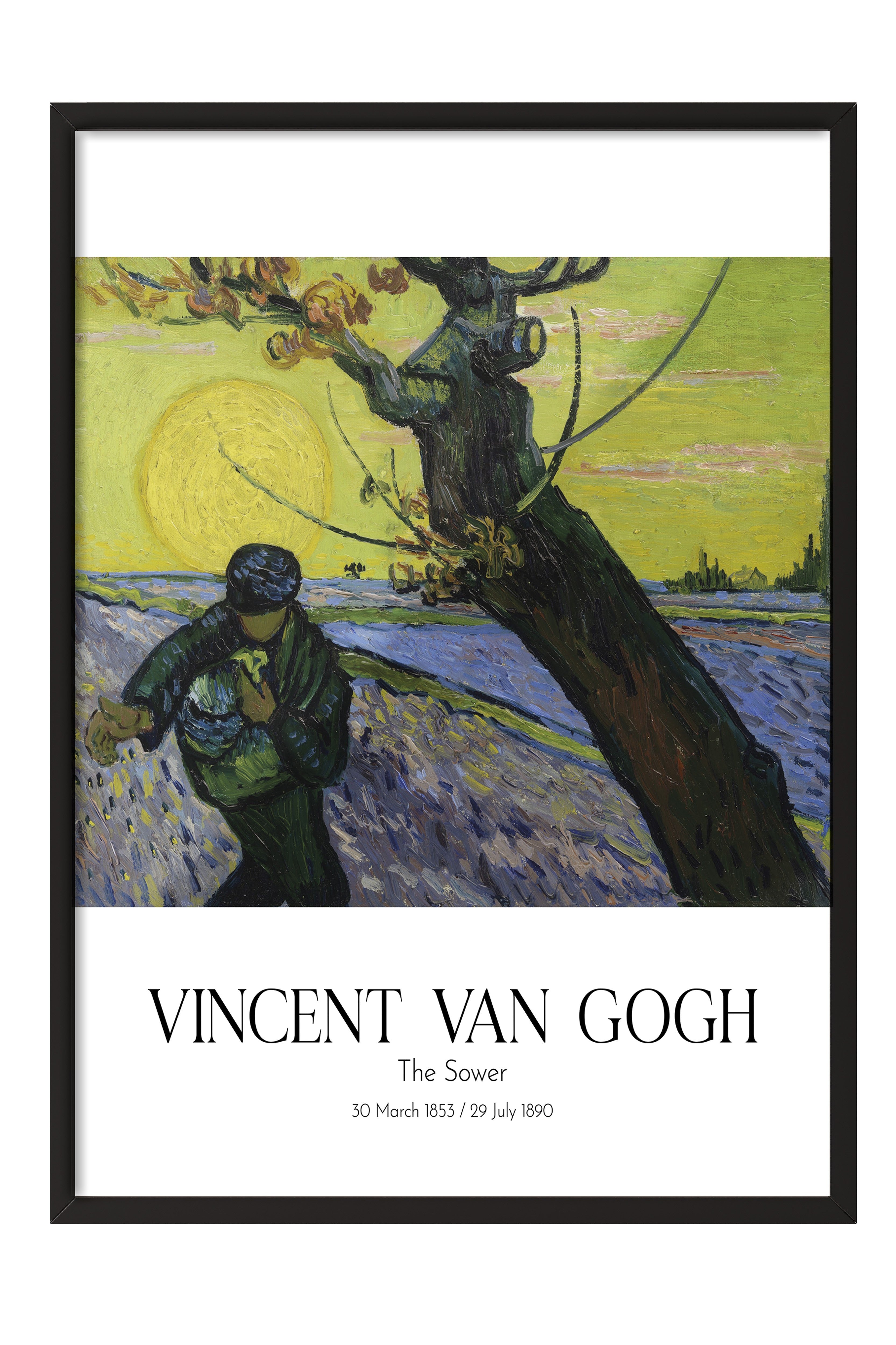 Vincent Van Gogh - The Sower, Siyah Çerçeveli Tablo, Sanat Serisi NO:110625