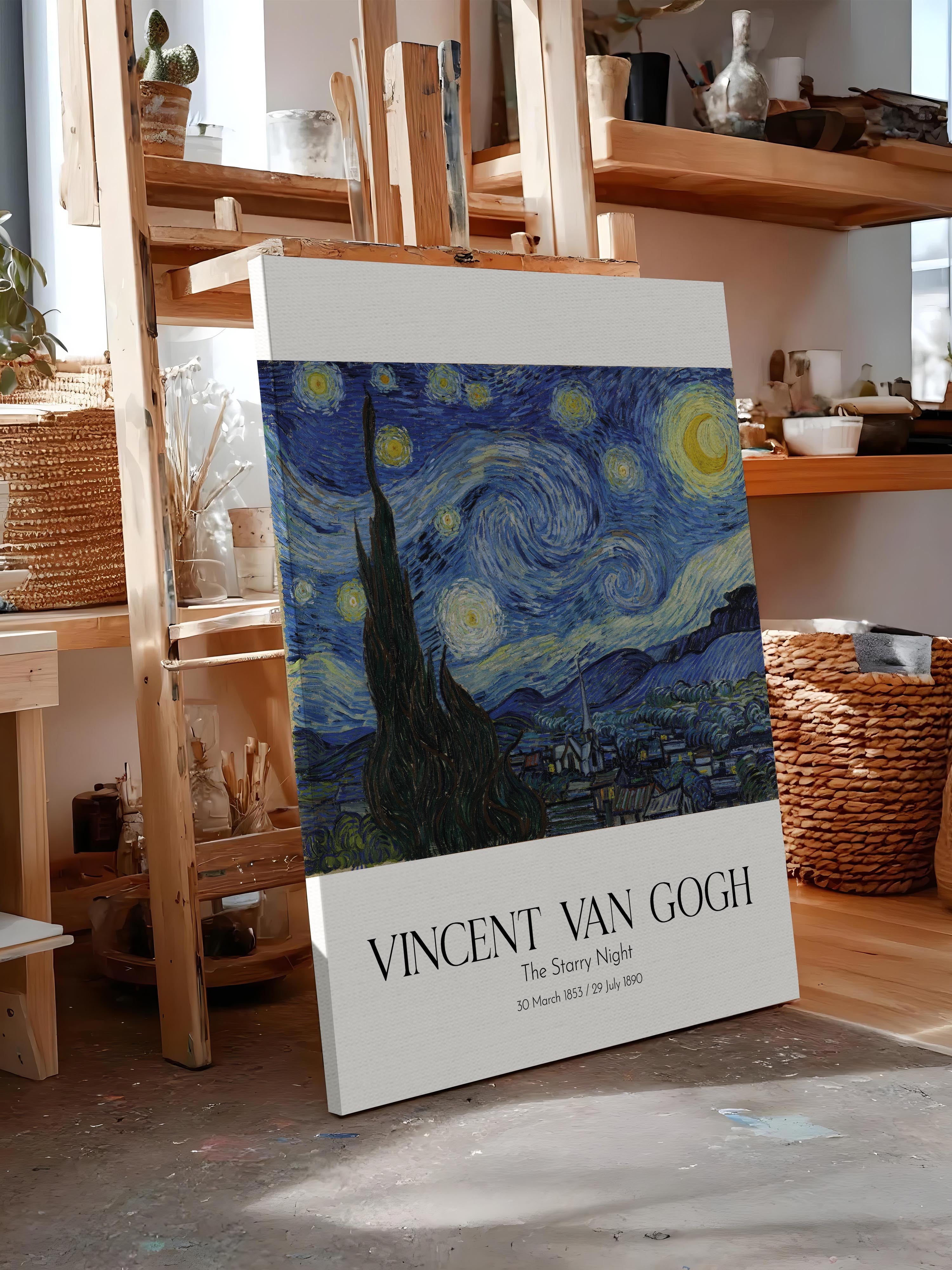 Vincent Van Gogh - The Starry Night, Kanvas Tablo, Sanat Serisi NO:110626