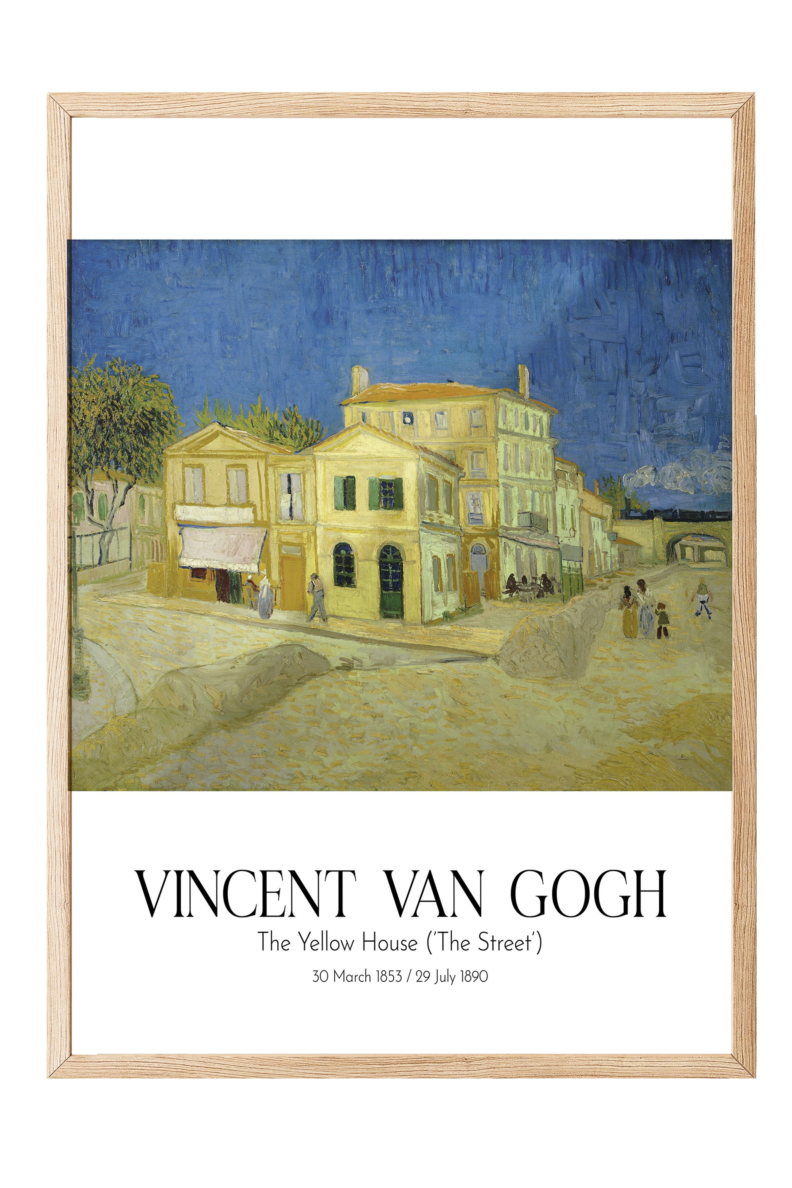 Vincent Van Gogh - The Yellow House (`The Street'), Ahşap Çerçeveli Tablo, Sanat Serisi NO:110627